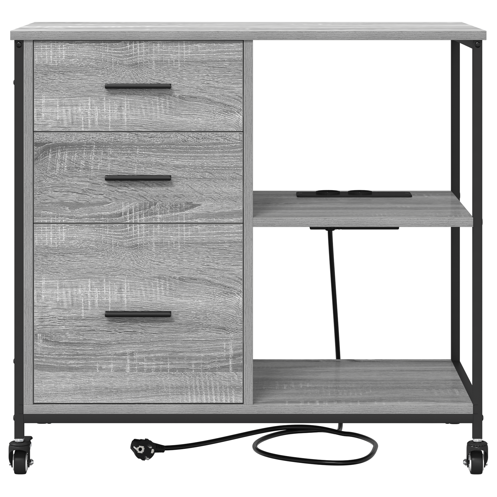 Dulap de birou sonoma gri 76 x 41 x 72 cm Lemn compozit — imaginea 5