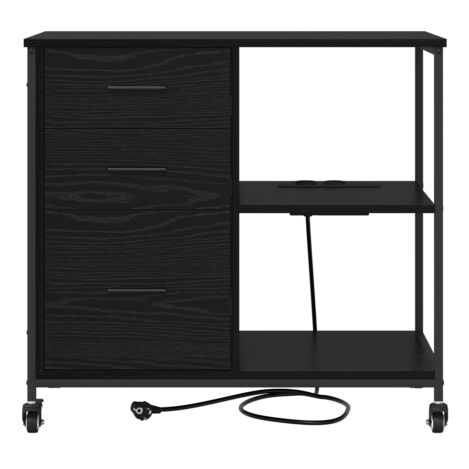 Dulap de birou Stejar negru 76 x 41 x 72 cm Lemn compozit — imaginea 5