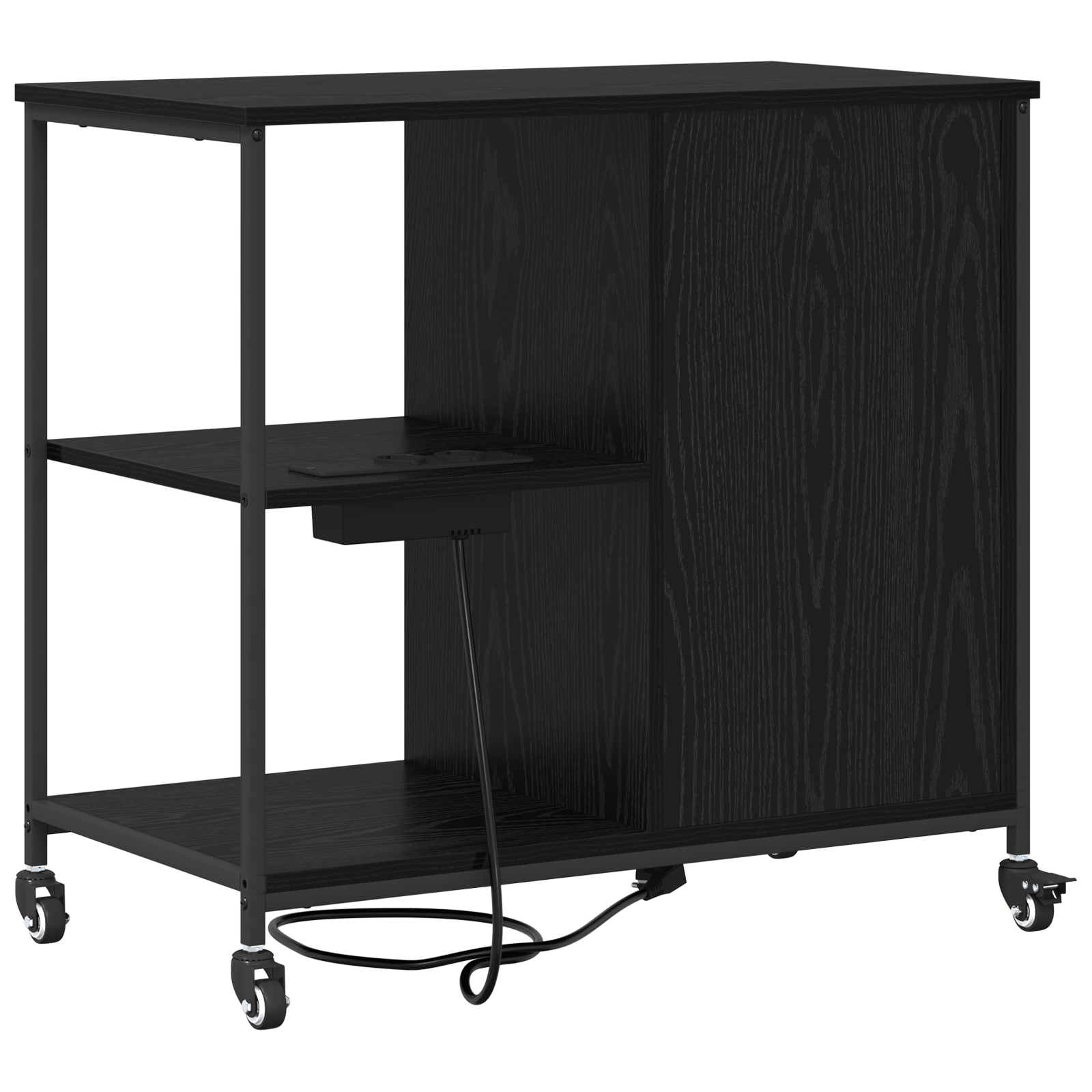 Dulap de birou Stejar negru 76 x 41 x 72 cm Lemn compozit — imaginea 7