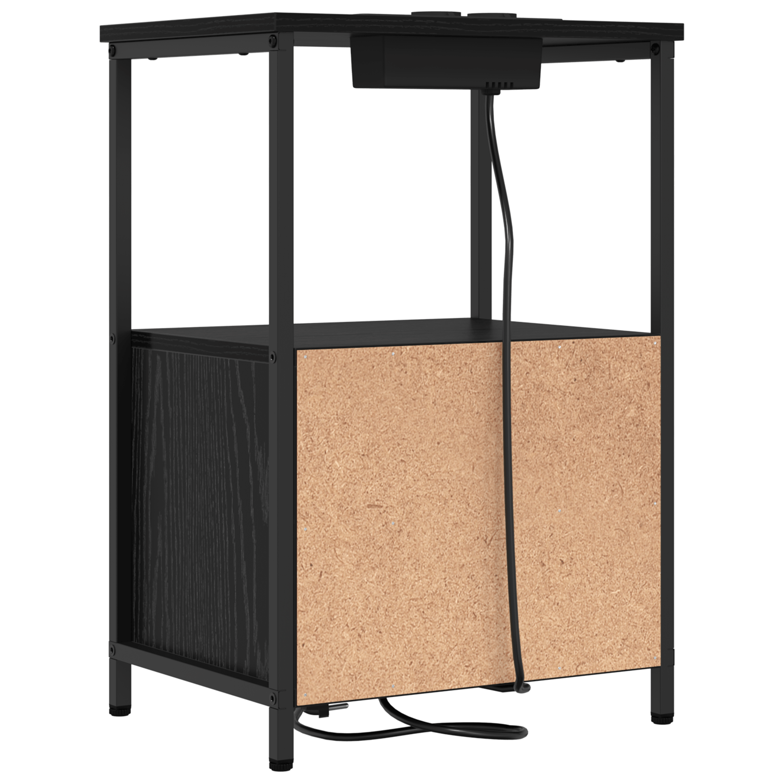 Cabinet de noptiere cu statie de incarcare Stejar negru — imaginea 8