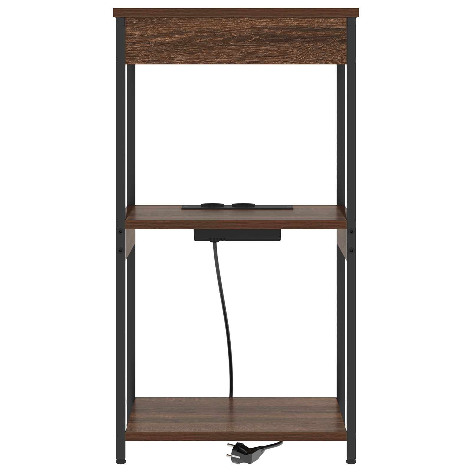 Cabinet de noptiere cu statie de incarcare cu raft Stejar brun — imaginea 5
