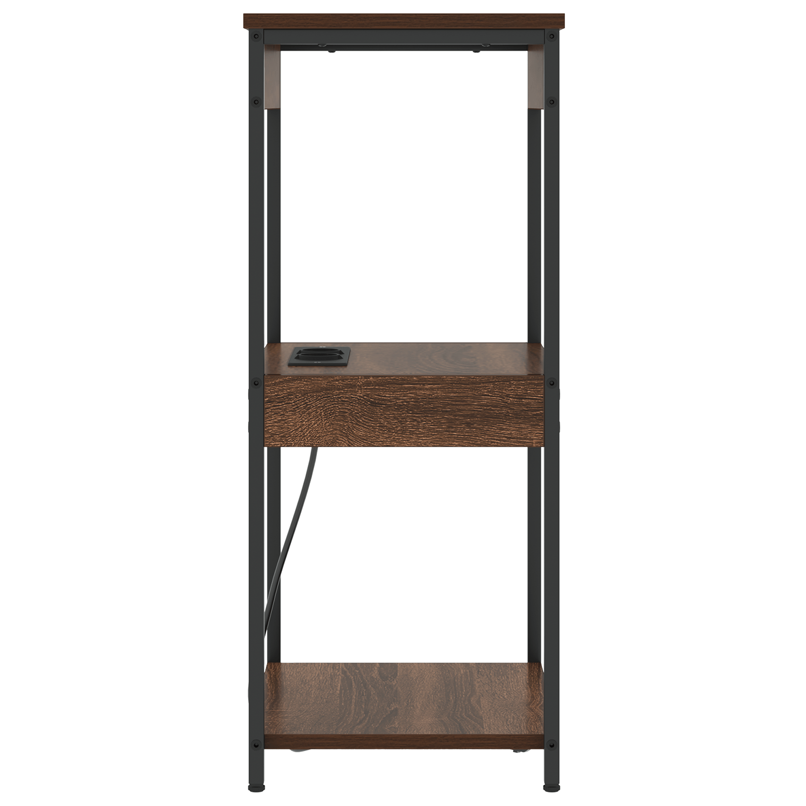 Cabinet de noptiere cu statie de incarcare cu raft Stejar brun — imaginea 6