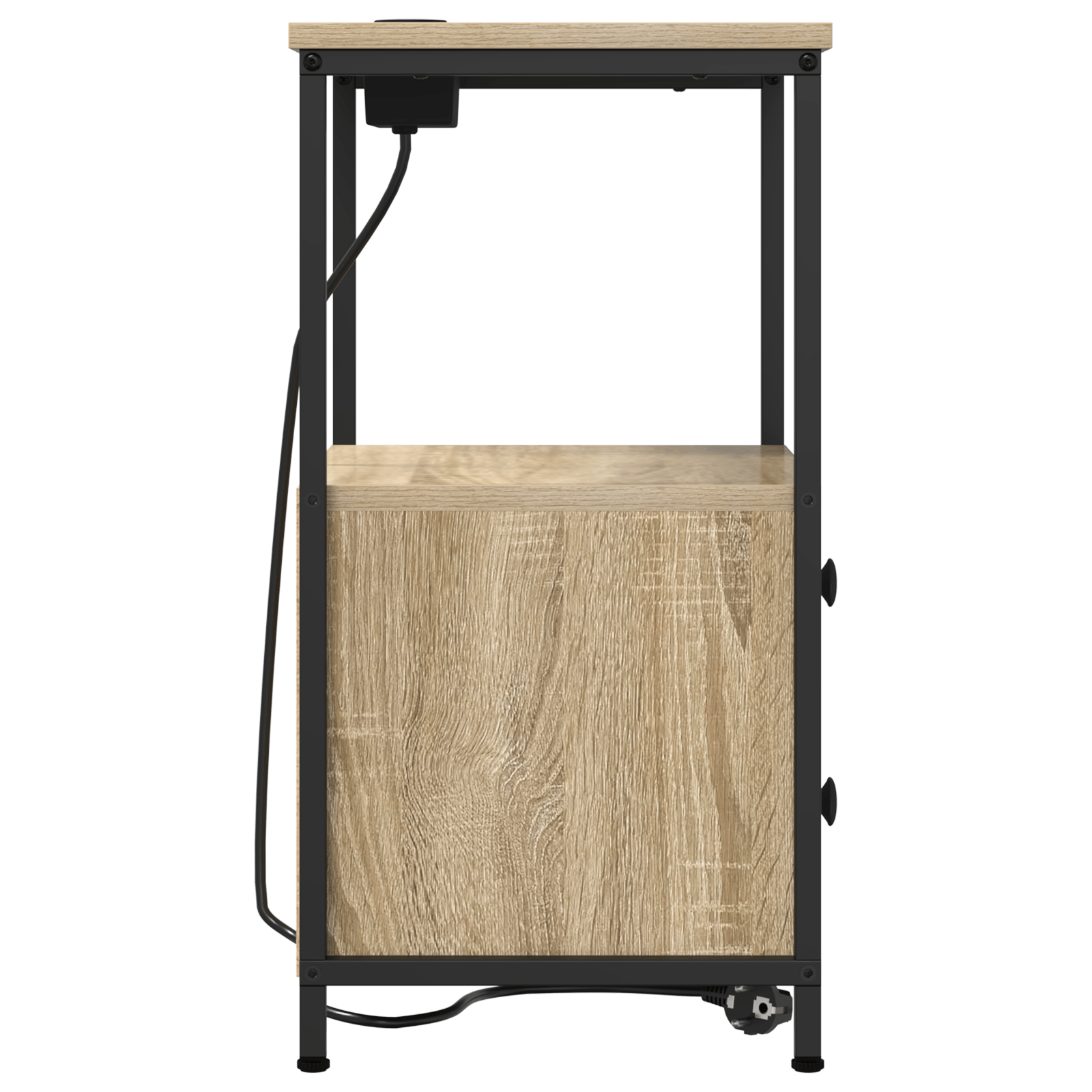 Cabinet de noptiere cu statie de incarcare 2 pcs Stejar sonoma — imaginea 8
