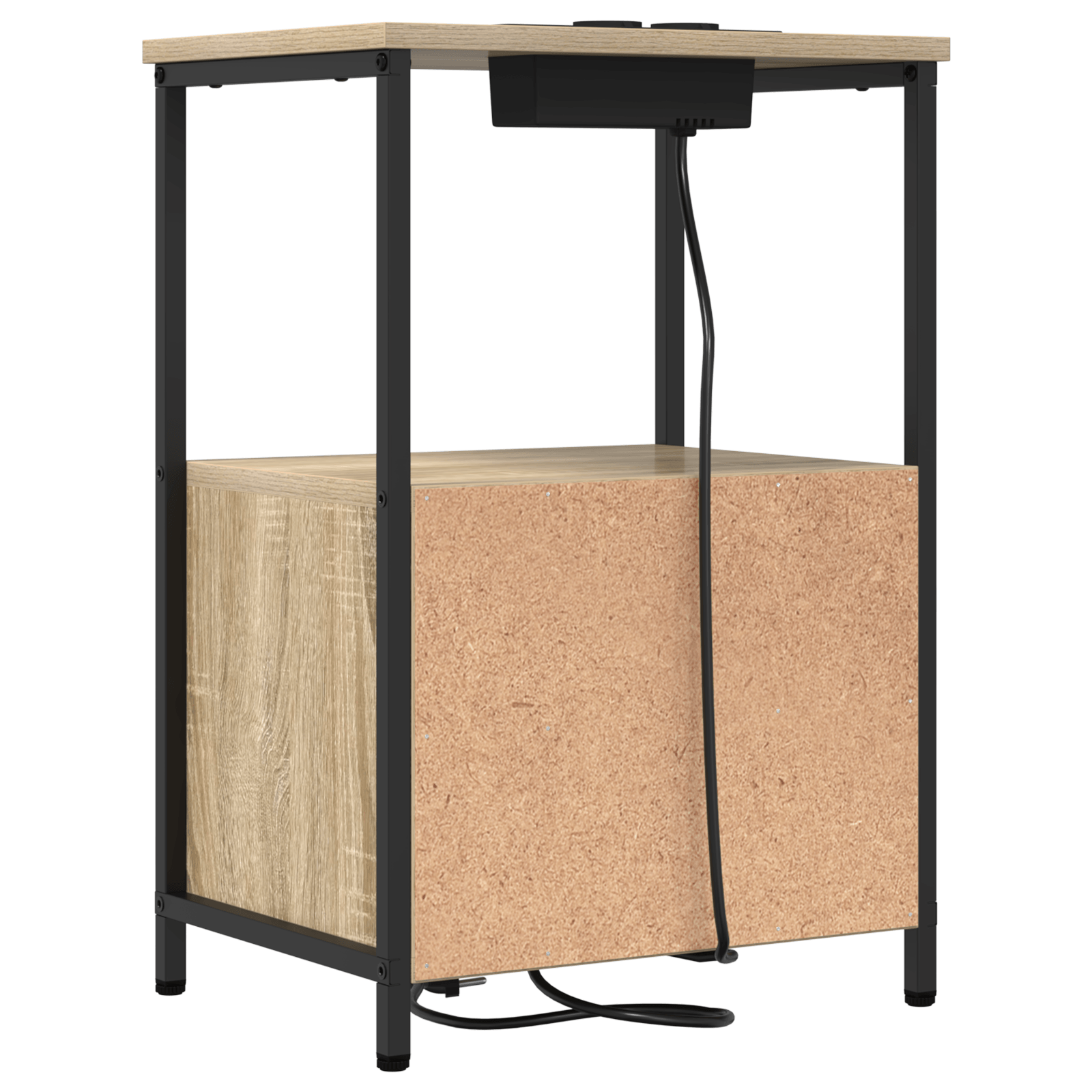 Cabinet de noptiere cu statie de incarcare 2 pcs Stejar sonoma — imaginea 9