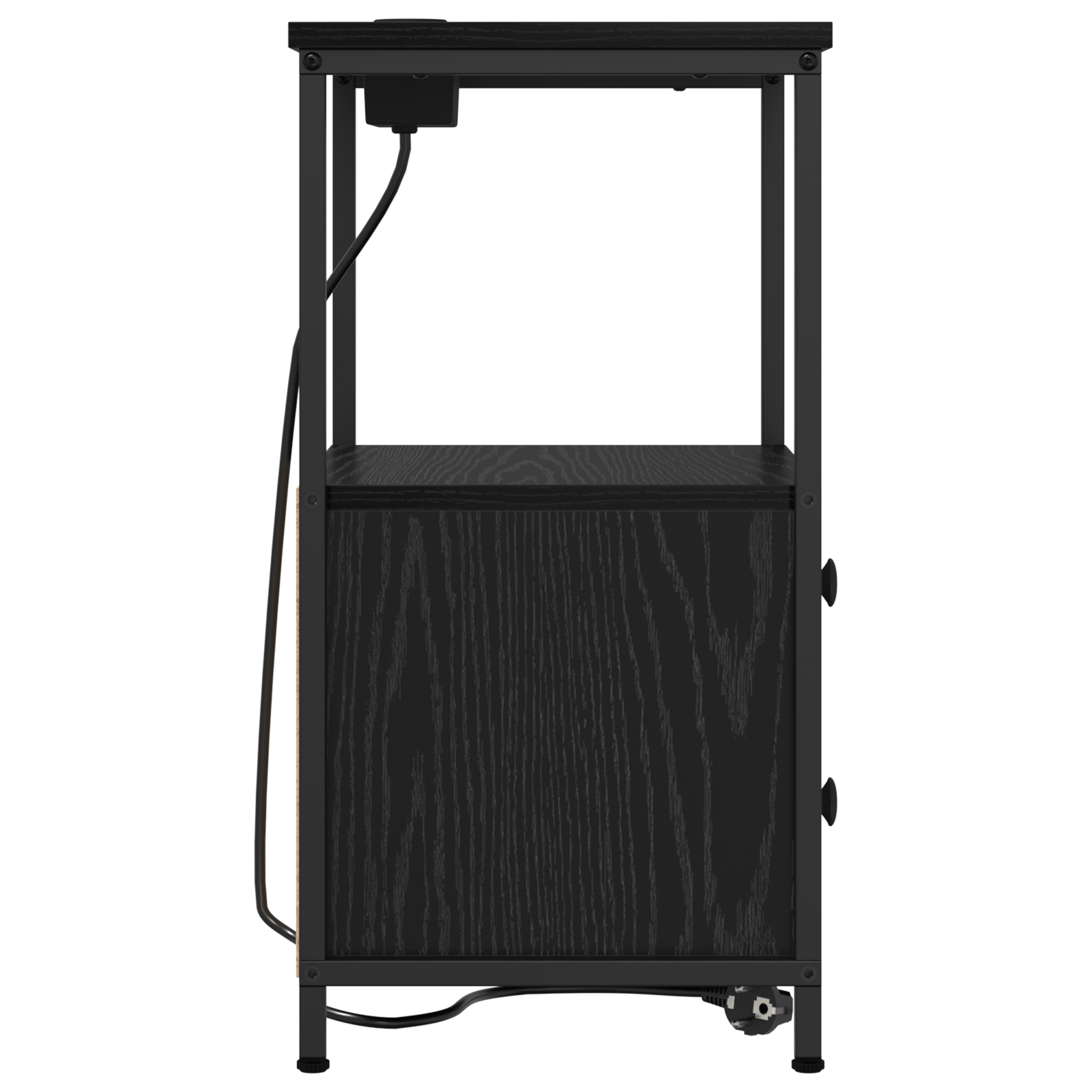 Cabinet de noptiere cu statie de incarcare 2 pcs Stejar negru — imaginea 8