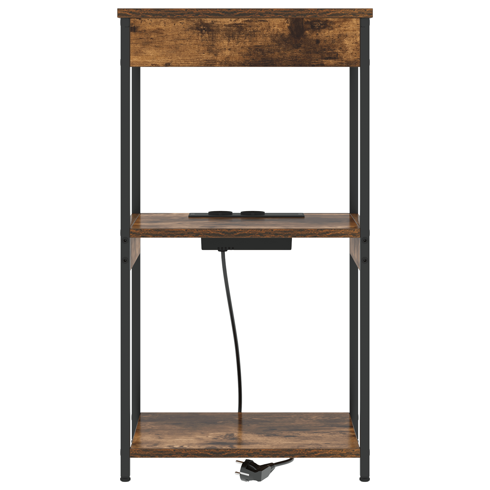 Cabinet de noptiere cu statie de incarcare Stejar afumat — imaginea 5