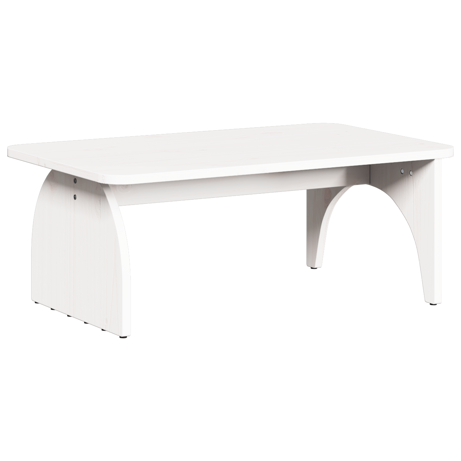 Masa de cafea Alb 80 x 50 x 31 cm Lemn de brad solid — imaginea 2