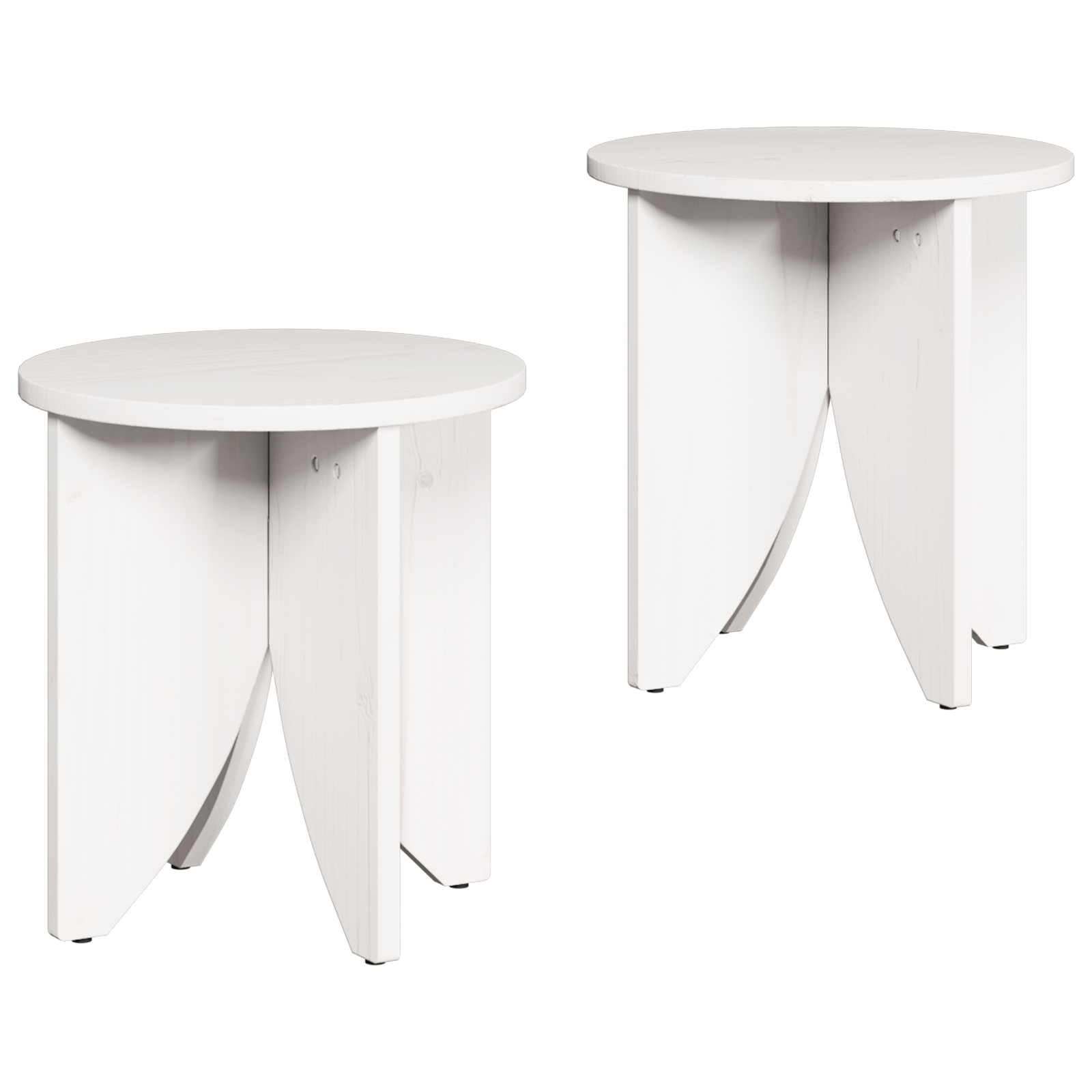 Set de masute de cafea 2 pcs Alb 41.5 x 41.5 x 44 cm — imaginea 2
