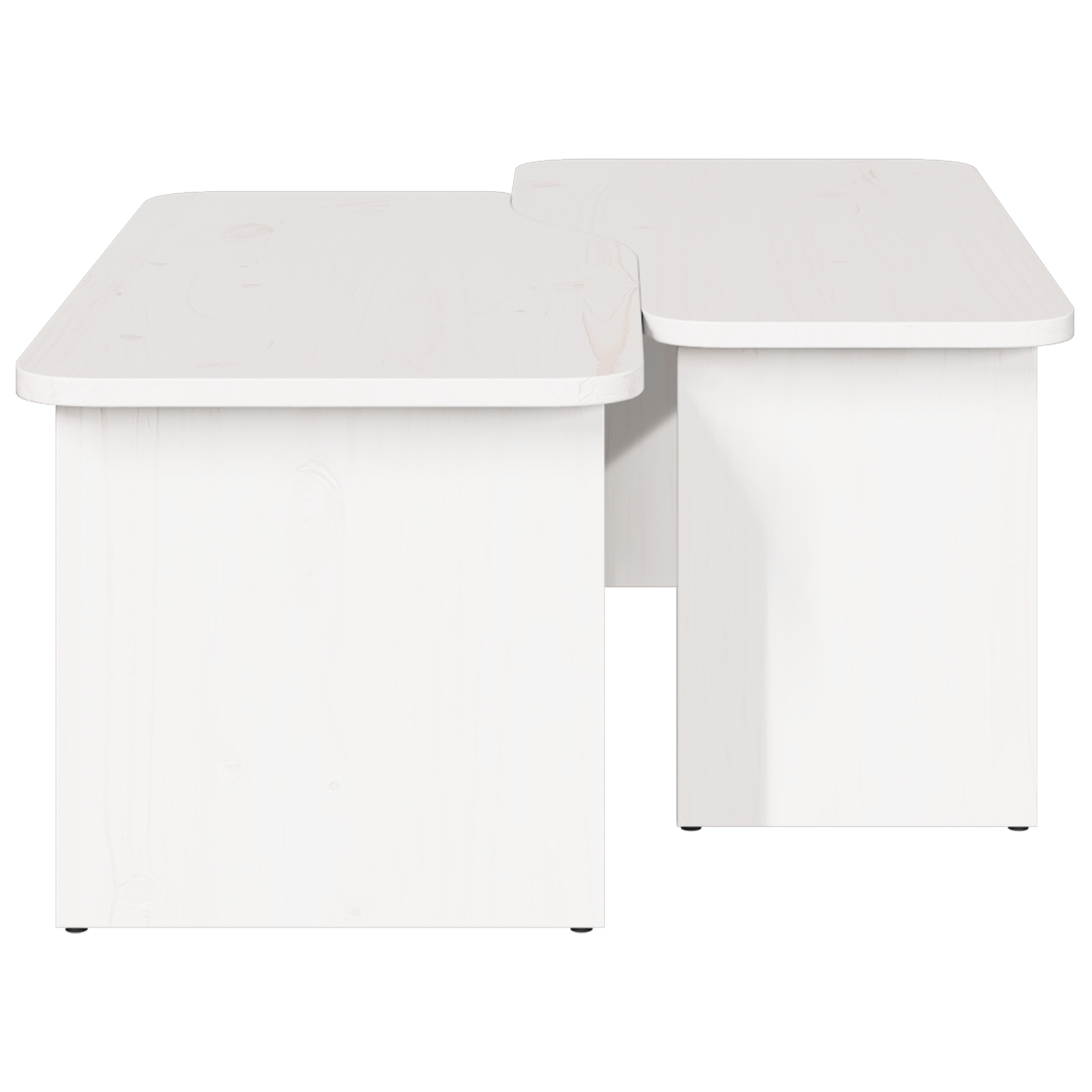 Masa de cafea 2 pcs Alb 100 x 69 x 35.5 cm Lemn de brad solid — imaginea 9