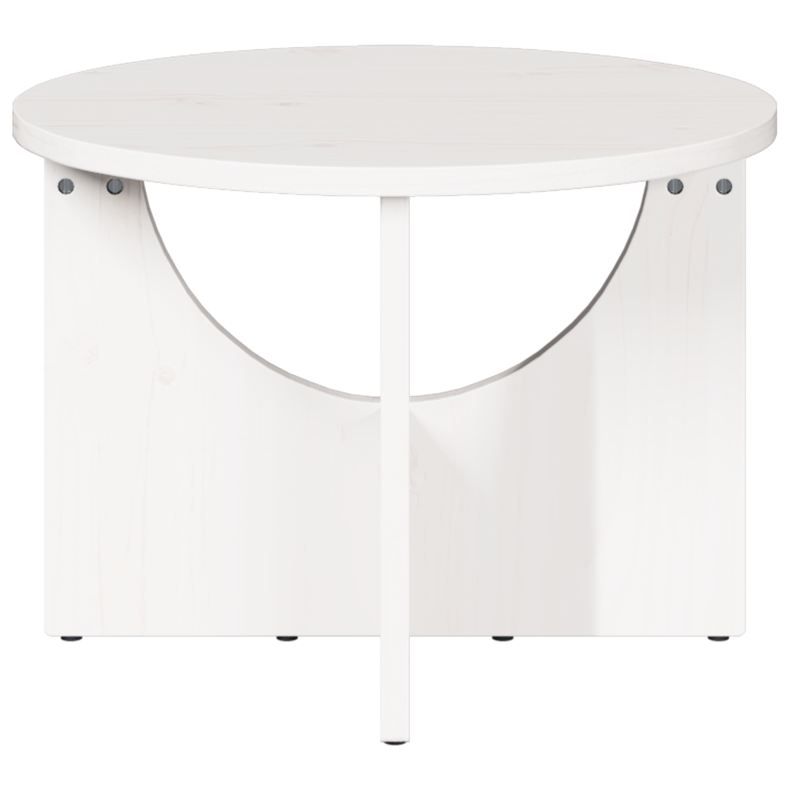 Masa de cafea Alb 50 x 50 x 35 cm Lemn de brad solid — imaginea 5