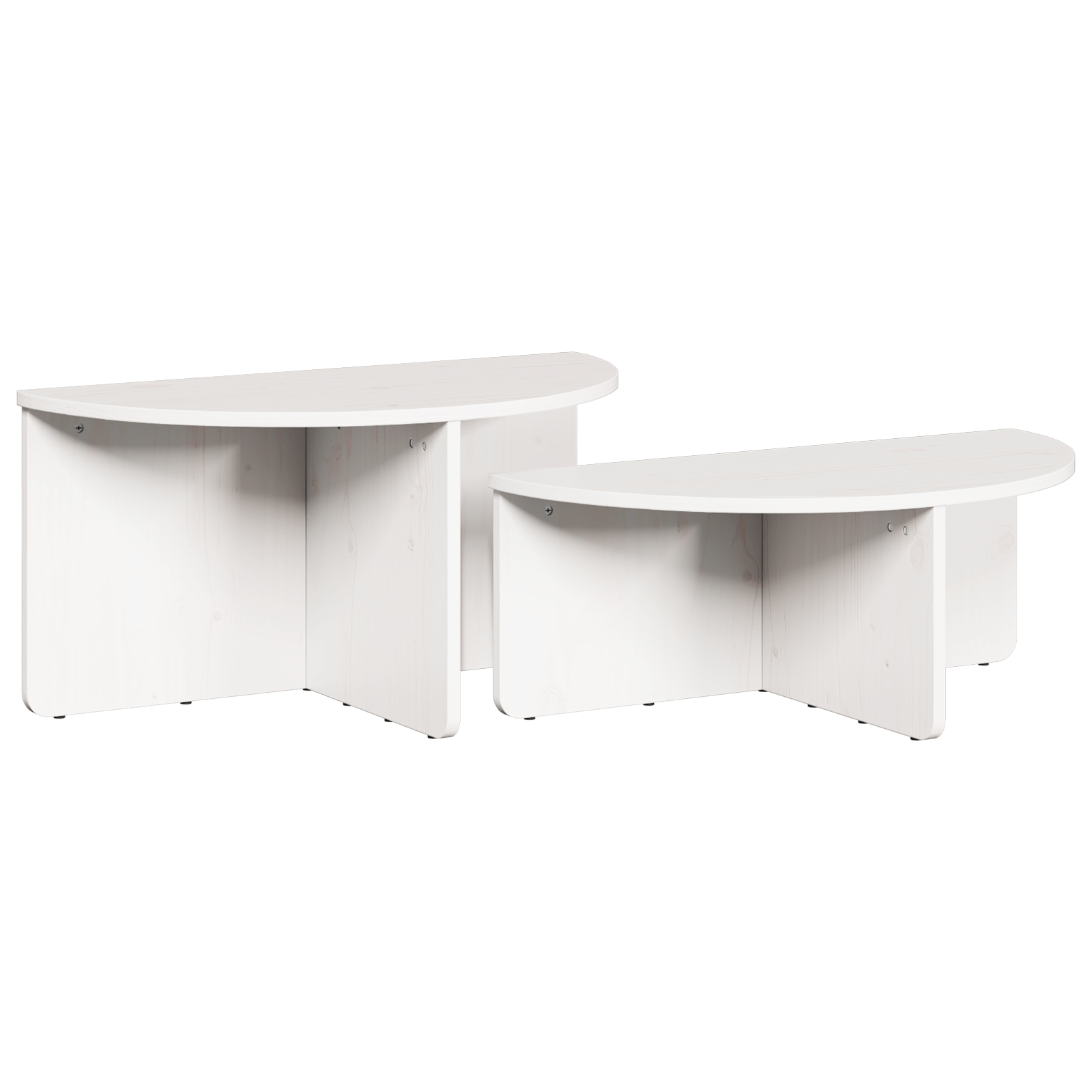 Masa de cafea 2 pcs Alb 79 x 39.5 x 40 cm Lemn de brad solid — imaginea 2