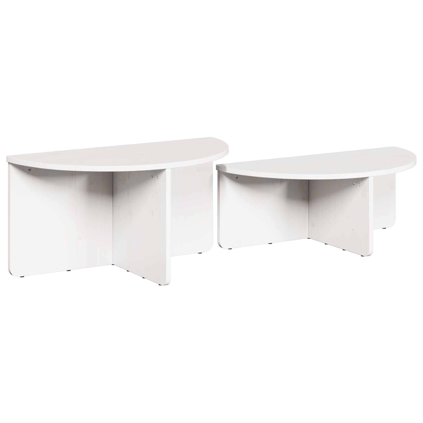 Masa de cafea 2 pcs Alb 79 x 39.5 x 40 cm Lemn de brad solid — imaginea 5