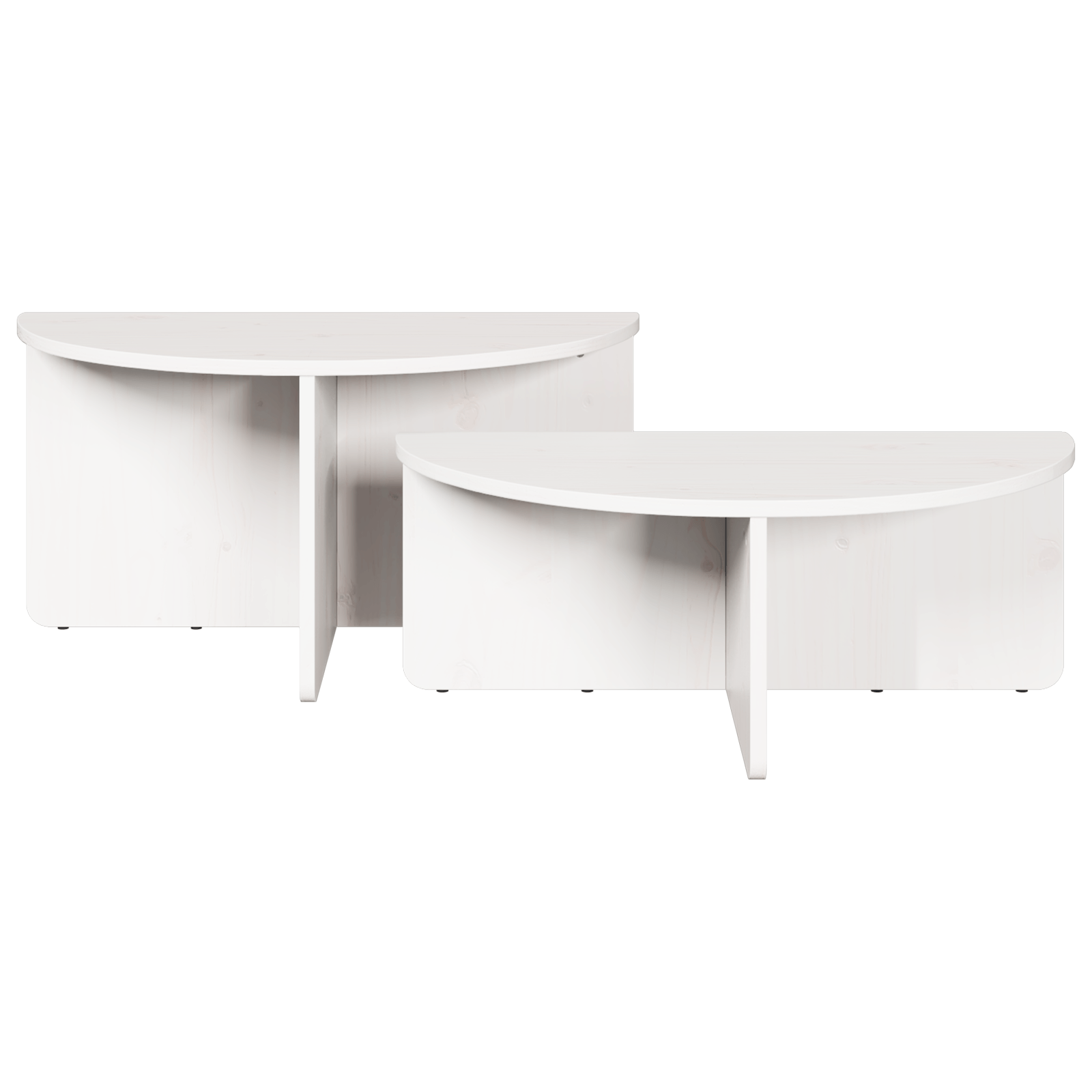 Masa de cafea 2 pcs Alb 79 x 39.5 x 40 cm Lemn de brad solid — imaginea 8