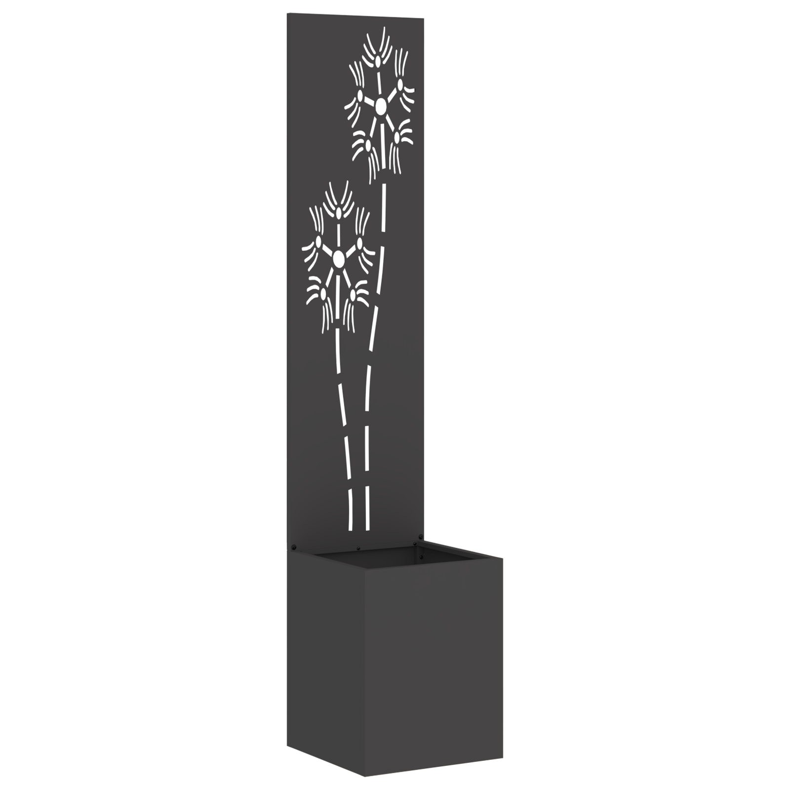 Ghiveci de Gradina cu Panou Decorativ Negru 32 x 140 cm — imaginea 2