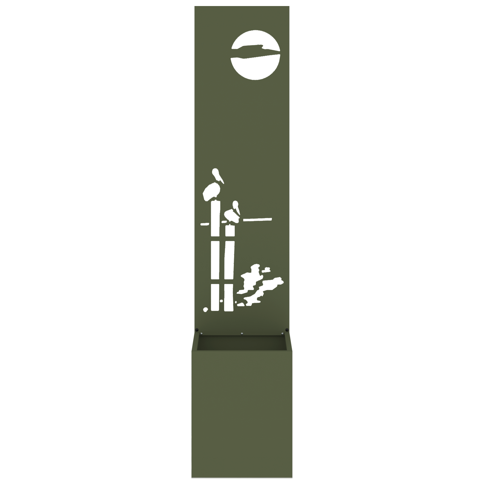 Ghiveci de Gradina cu Panou Decorativ Olivengrønn 32 x 140 cm — imaginea 5