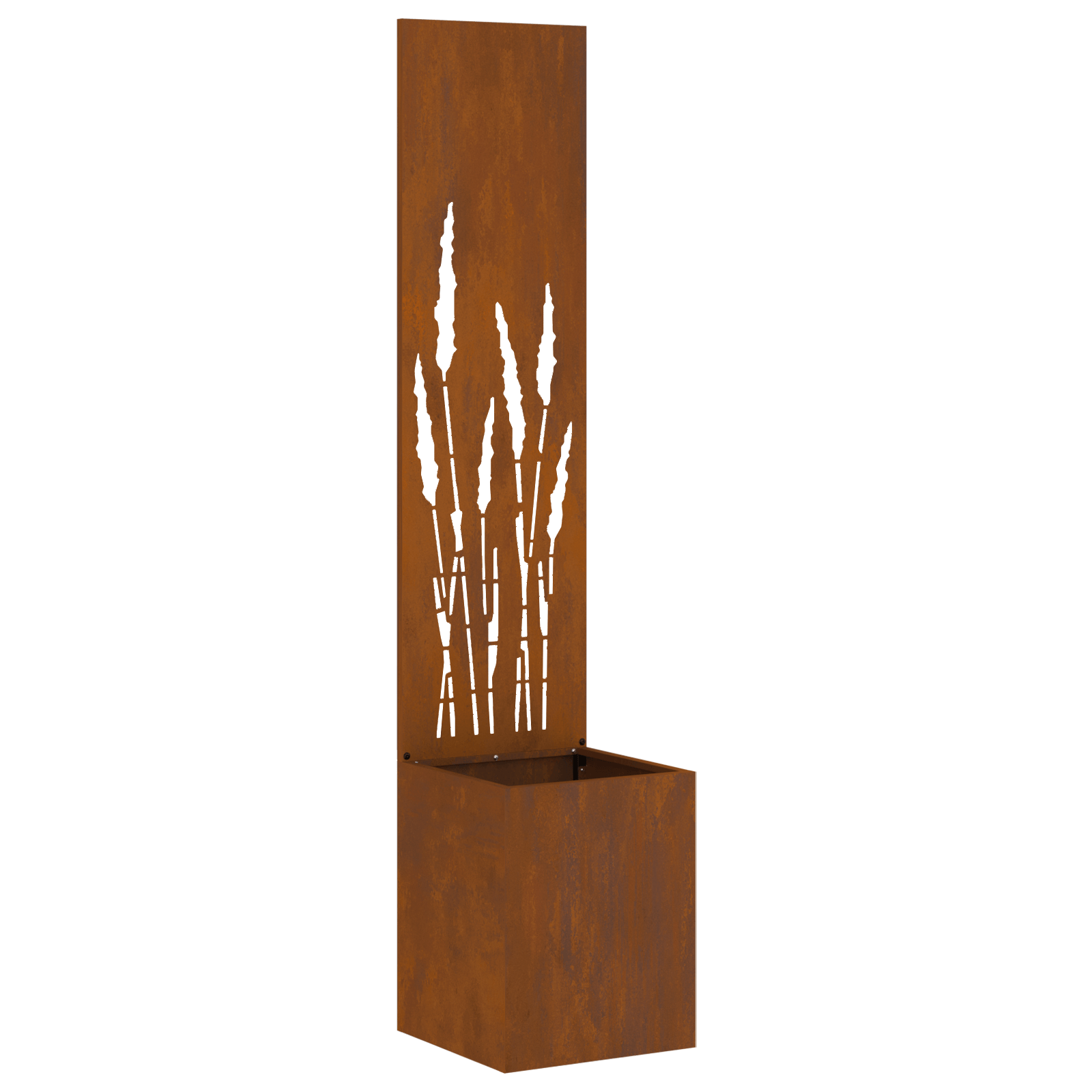 Ghiveci de Gradina cu Panou Decorativ Ruginit 32 x 140 cm — imaginea 2