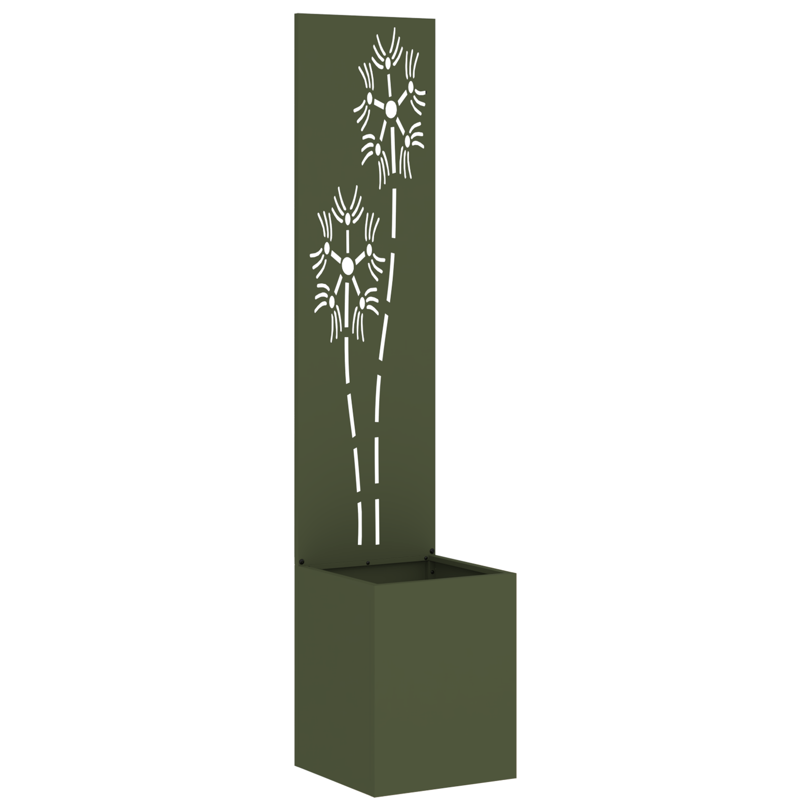 Ghiveci de Gradina cu Panou Decorativ Verde oliv 32 x 140 cm — imaginea 2