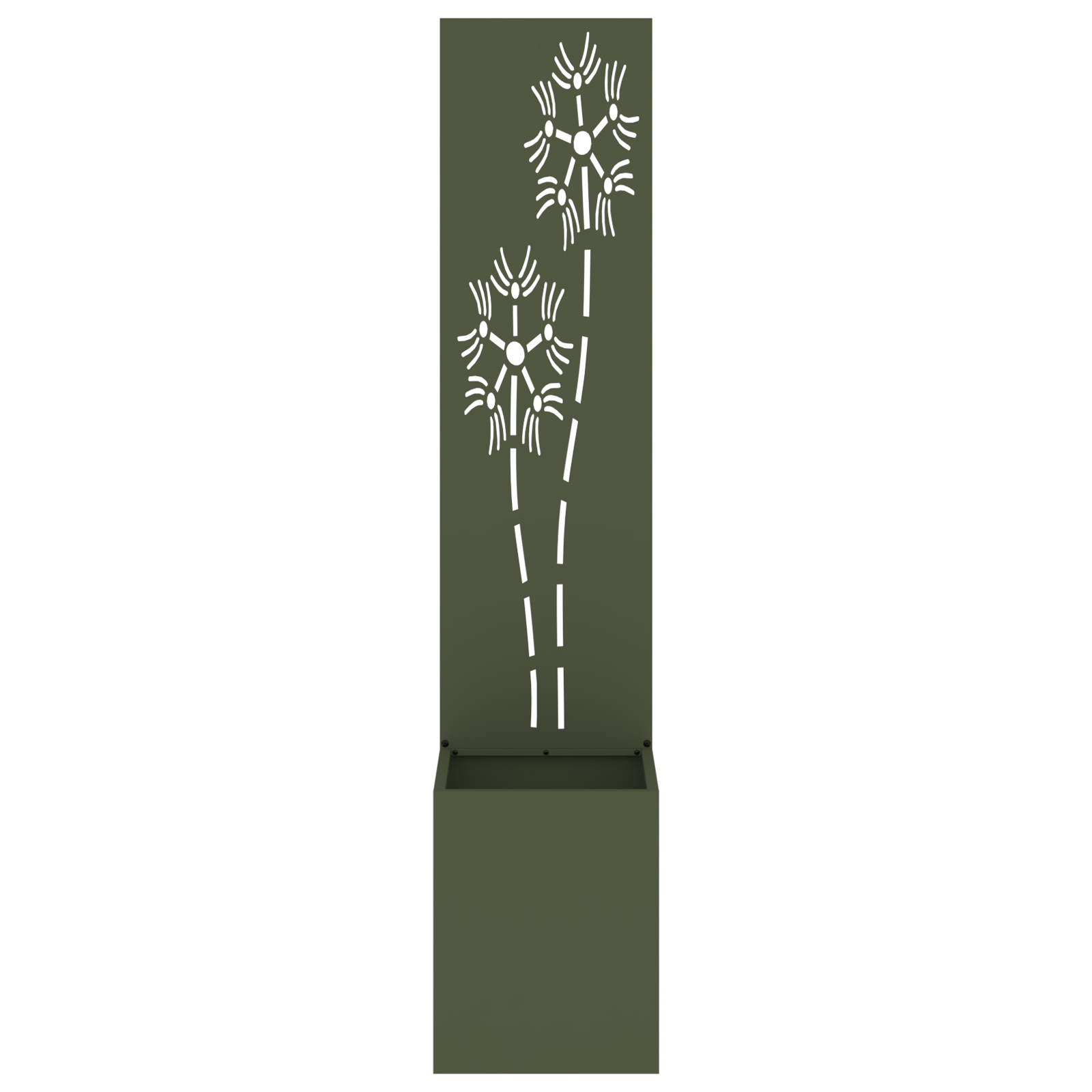 Ghiveci de Gradina cu Panou Decorativ Verde oliv 32 x 140 cm — imaginea 5