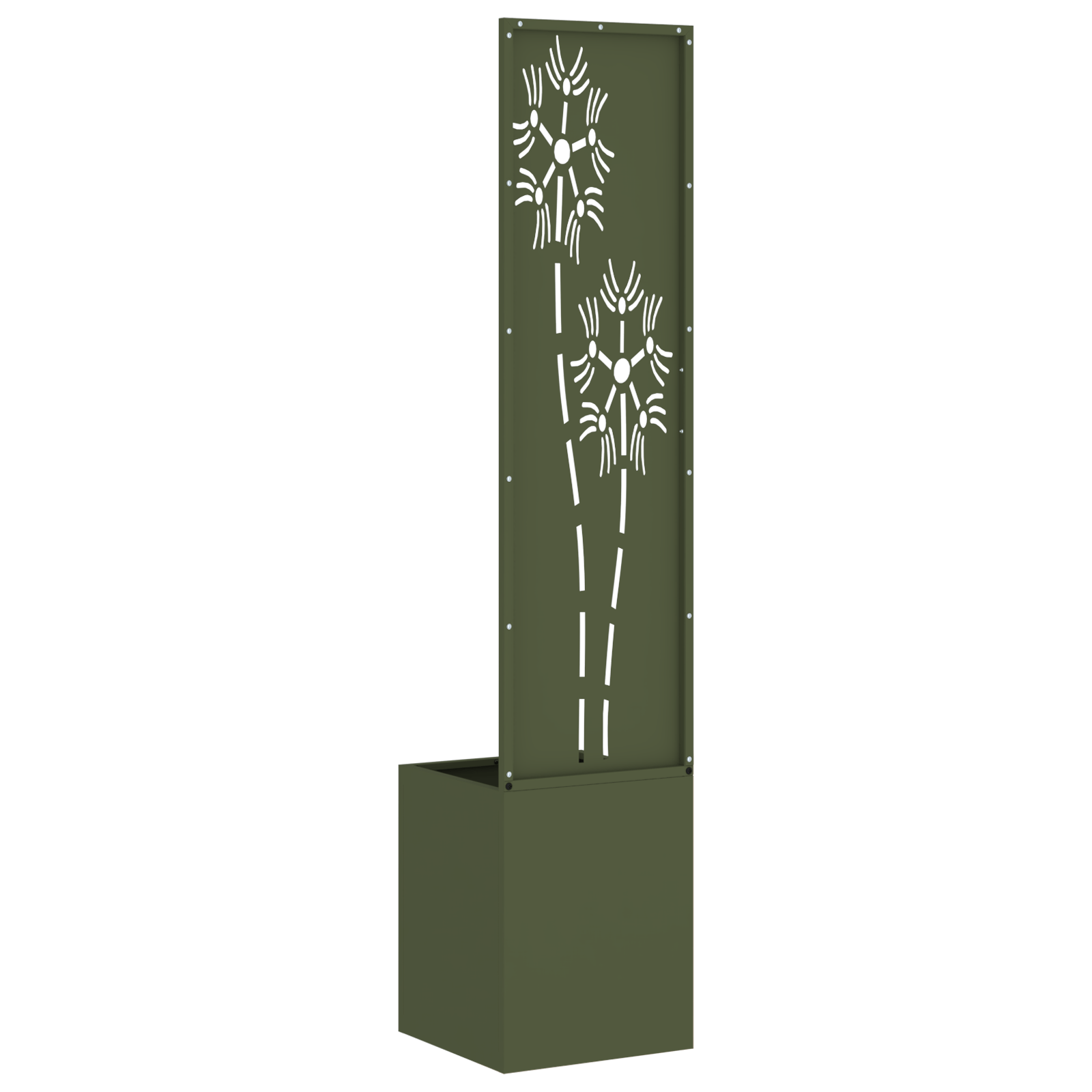 Ghiveci de Gradina cu Panou Decorativ Verde oliv 32 x 140 cm — imaginea 7