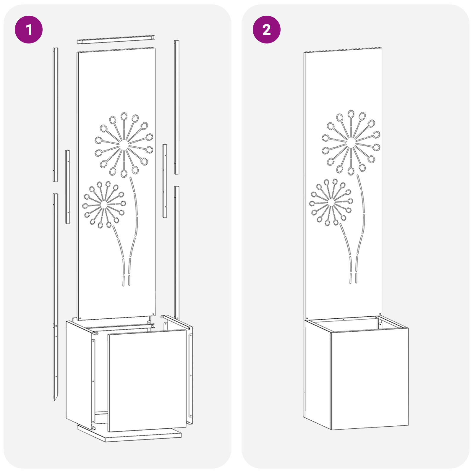 Ghiveci de Gradina cu Panou Decorativ Alb 32 x 140 cm — imaginea 9