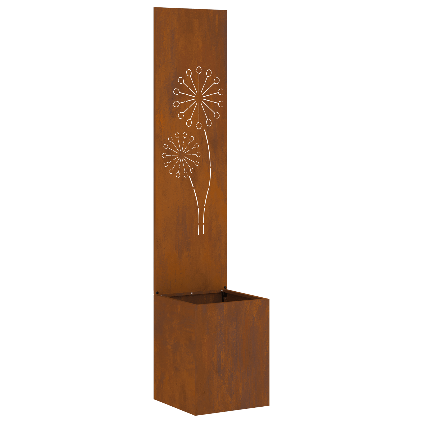 Ghiveci de Gradina cu Panou Decorativ Ruginit 32 x 140 cm — imaginea 2