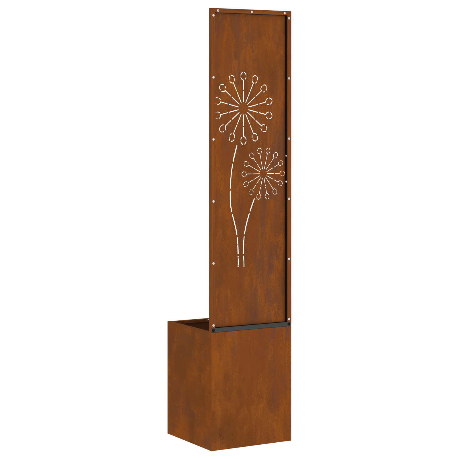 Ghiveci de Gradina cu Panou Decorativ Ruginit 32 x 140 cm — imaginea 8