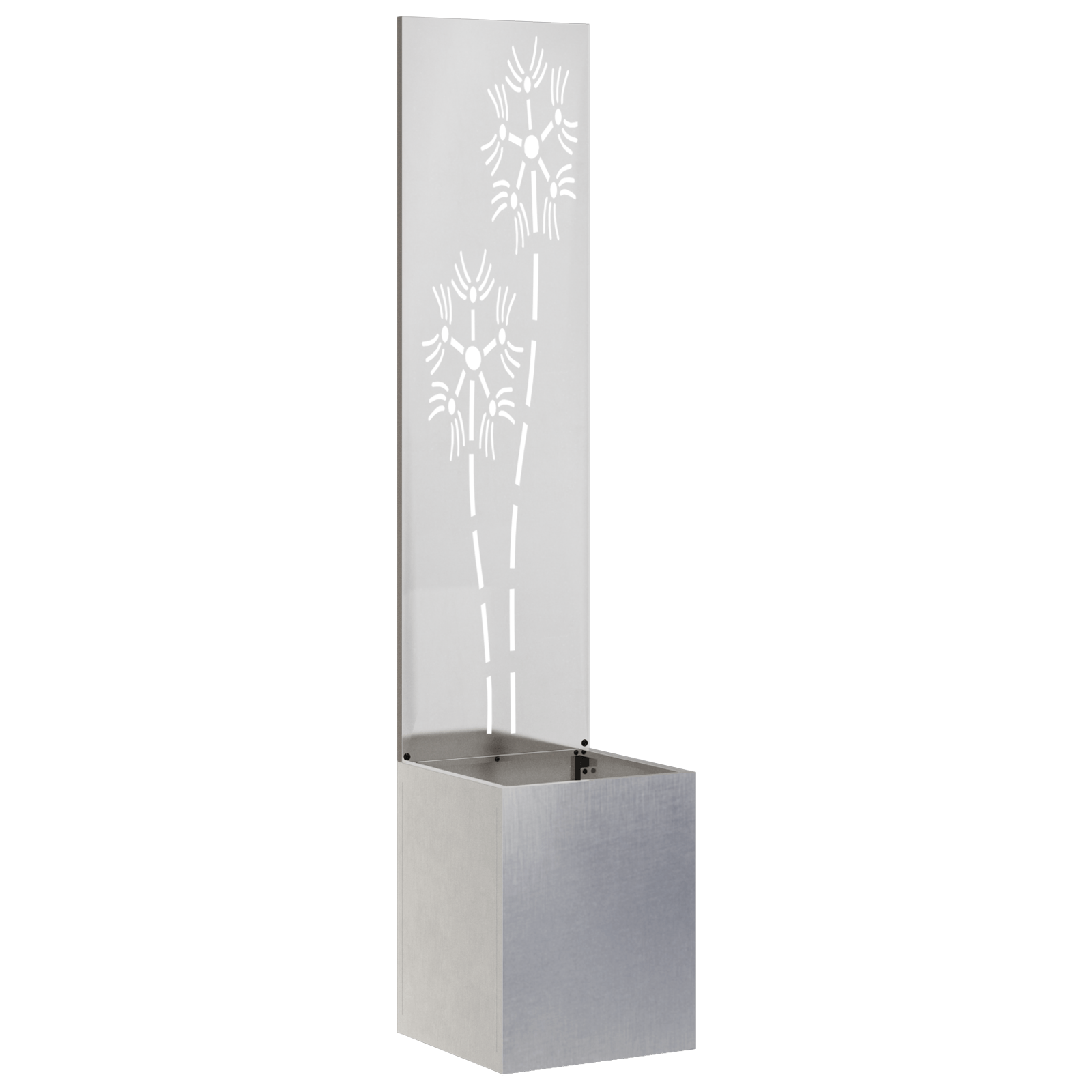 Ghiveci de Gradina cu Panou Decorativ Argintiu 32 x 140 cm — imaginea 2