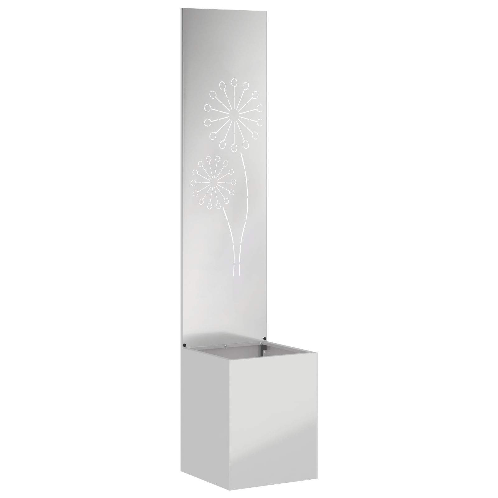 Ghiveci de Gradina cu Panou Decorativ Argintiu 32 x 140 cm — imaginea 2