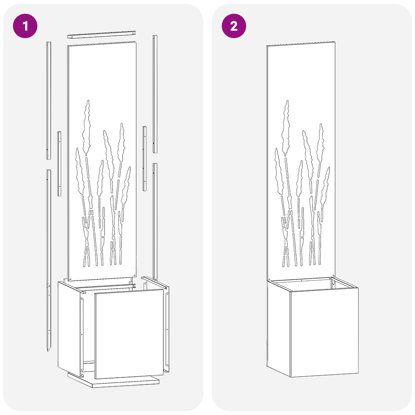 Ghiveci de Gradina cu Panou Decorativ Alb 32 x 140 cm — imaginea 9