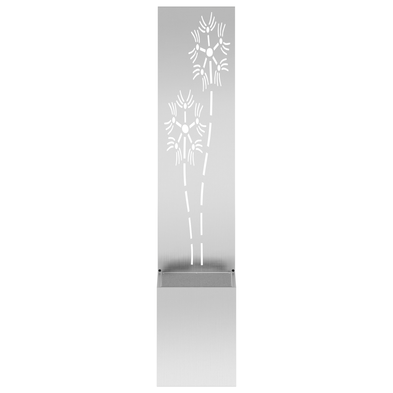 Ghiveci de Gradina cu Panou Decorativ Argintiu 32 x 140 cm — imaginea 5