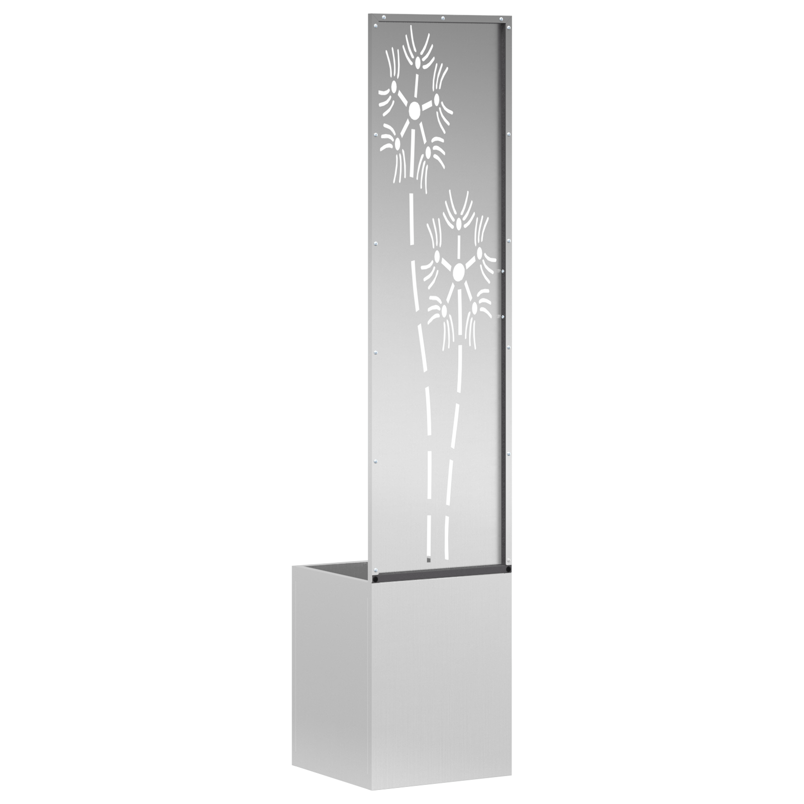 Ghiveci de Gradina cu Panou Decorativ Argintiu 32 x 140 cm — imaginea 7