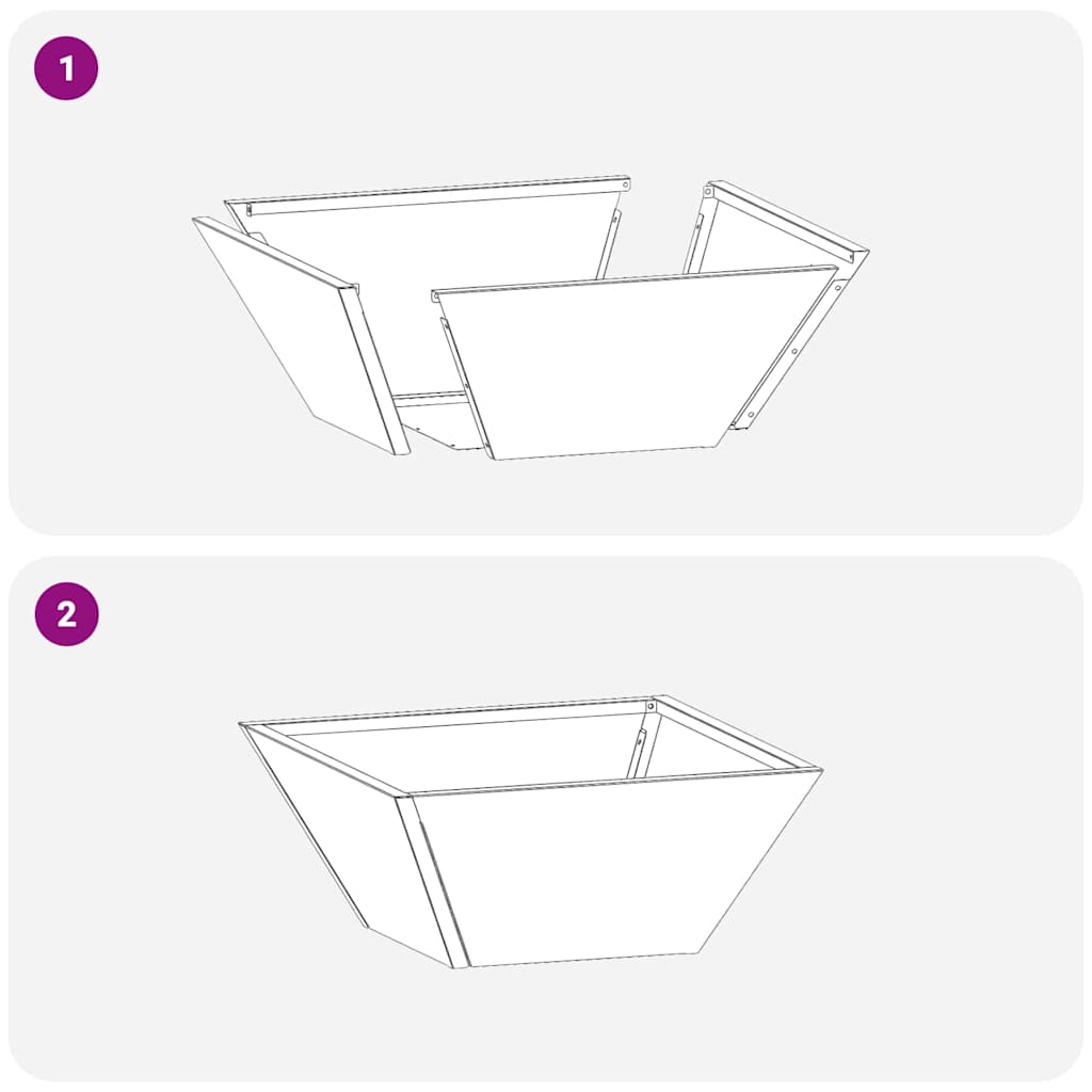Ghiveci din plastic 5 pcs Negru 35 x 35 x 15 cm Otel — imaginea 11