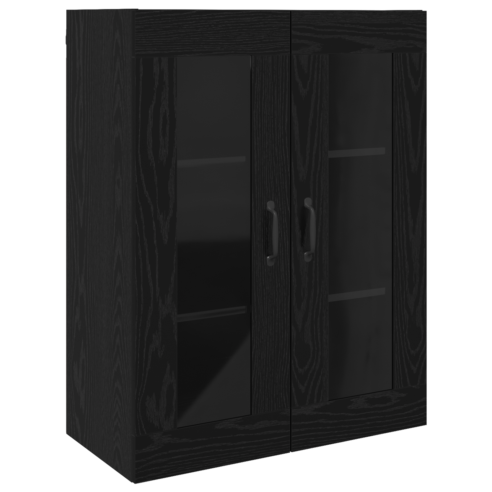 Dulap de perete suspendat Negru 69.5 x 34 x 90 cm Lemn compozit — imaginea 2