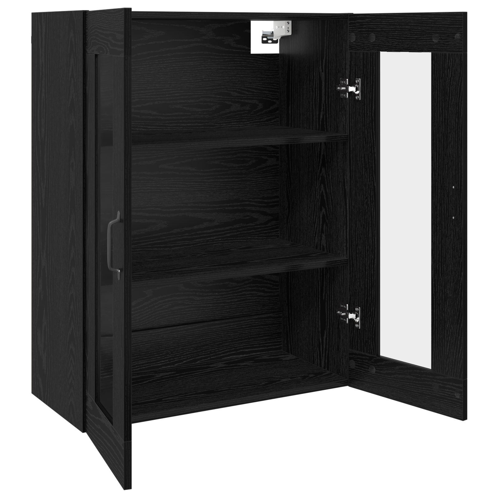 Dulap de perete suspendat Negru 69.5 x 34 x 90 cm Lemn compozit — imaginea 5