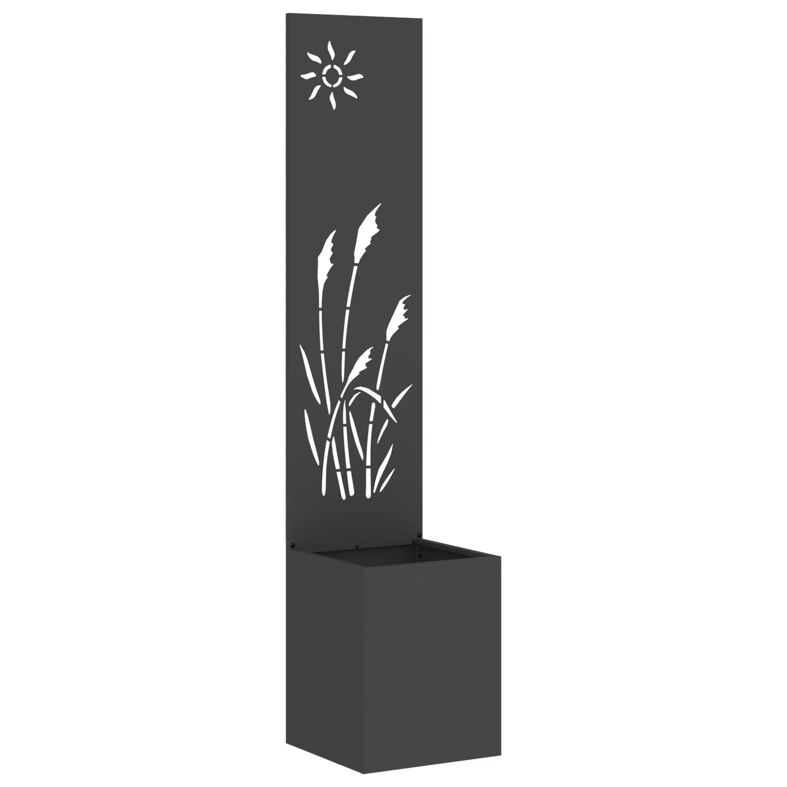Ghiveci de Gradina cu Panou Decorativ Negru 32 x 140 cm — imaginea 2