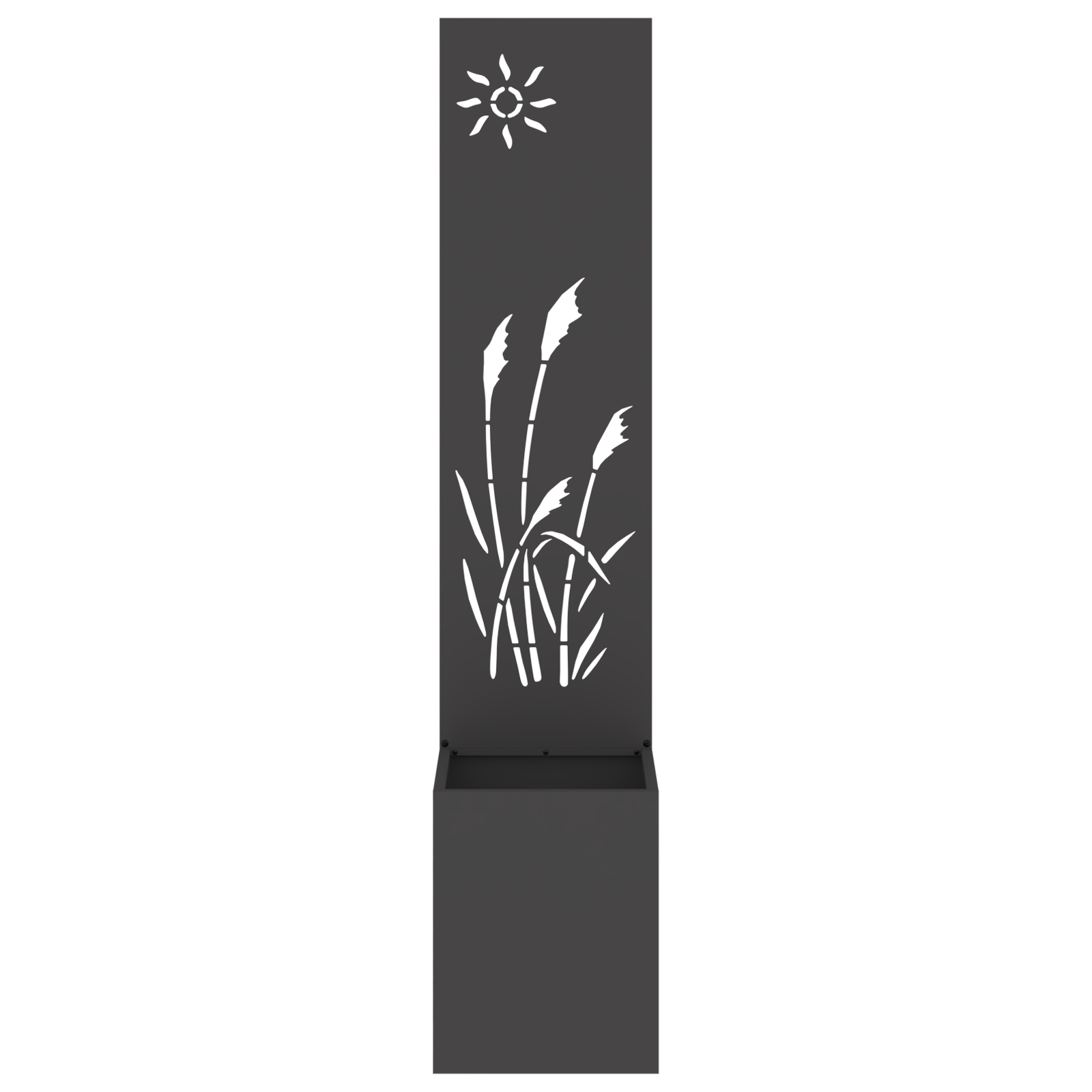 Ghiveci de Gradina cu Panou Decorativ Negru 32 x 140 cm — imaginea 5