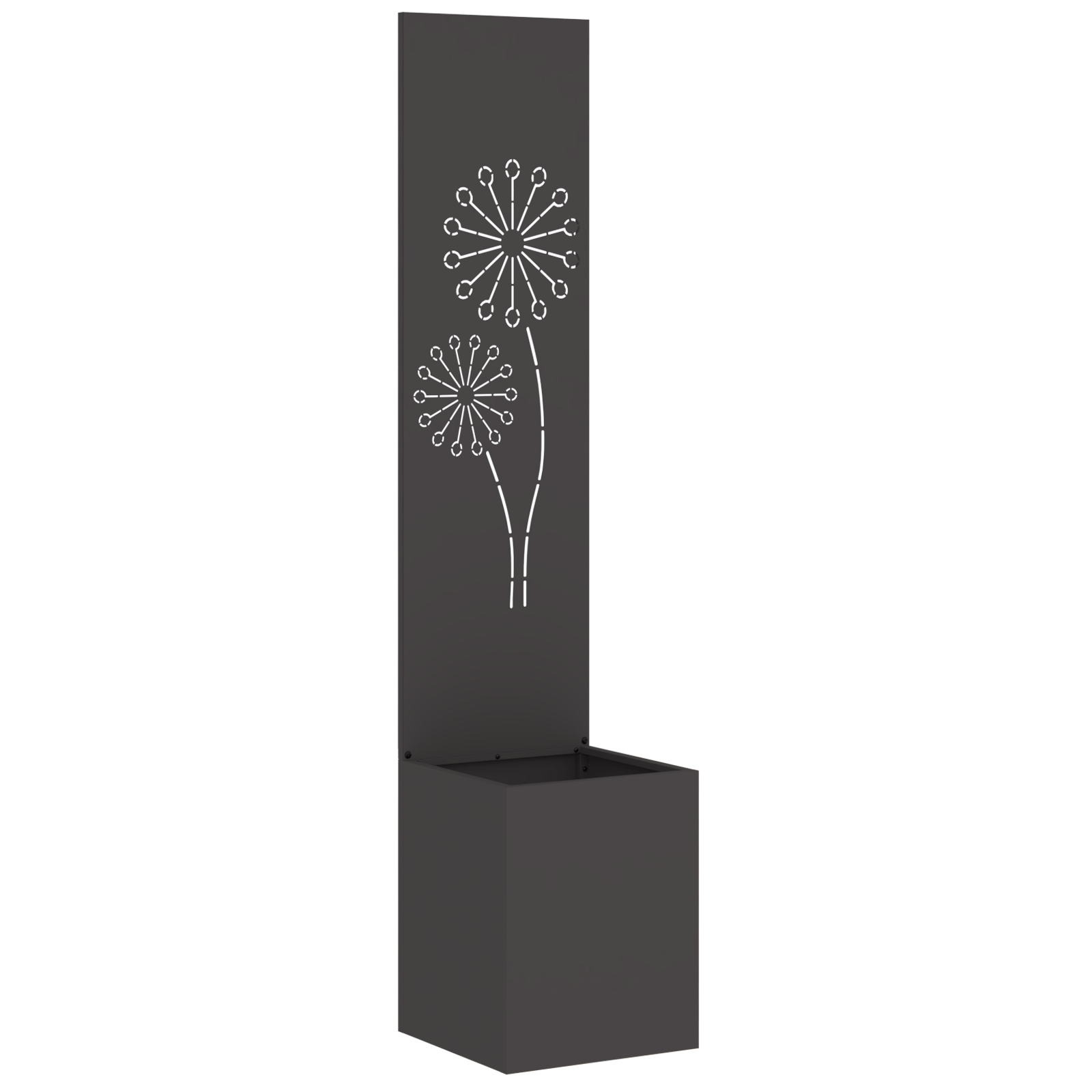 Ghiveci de Gradina cu Panou Decorativ Negru 32 x 140 cm — imaginea 2