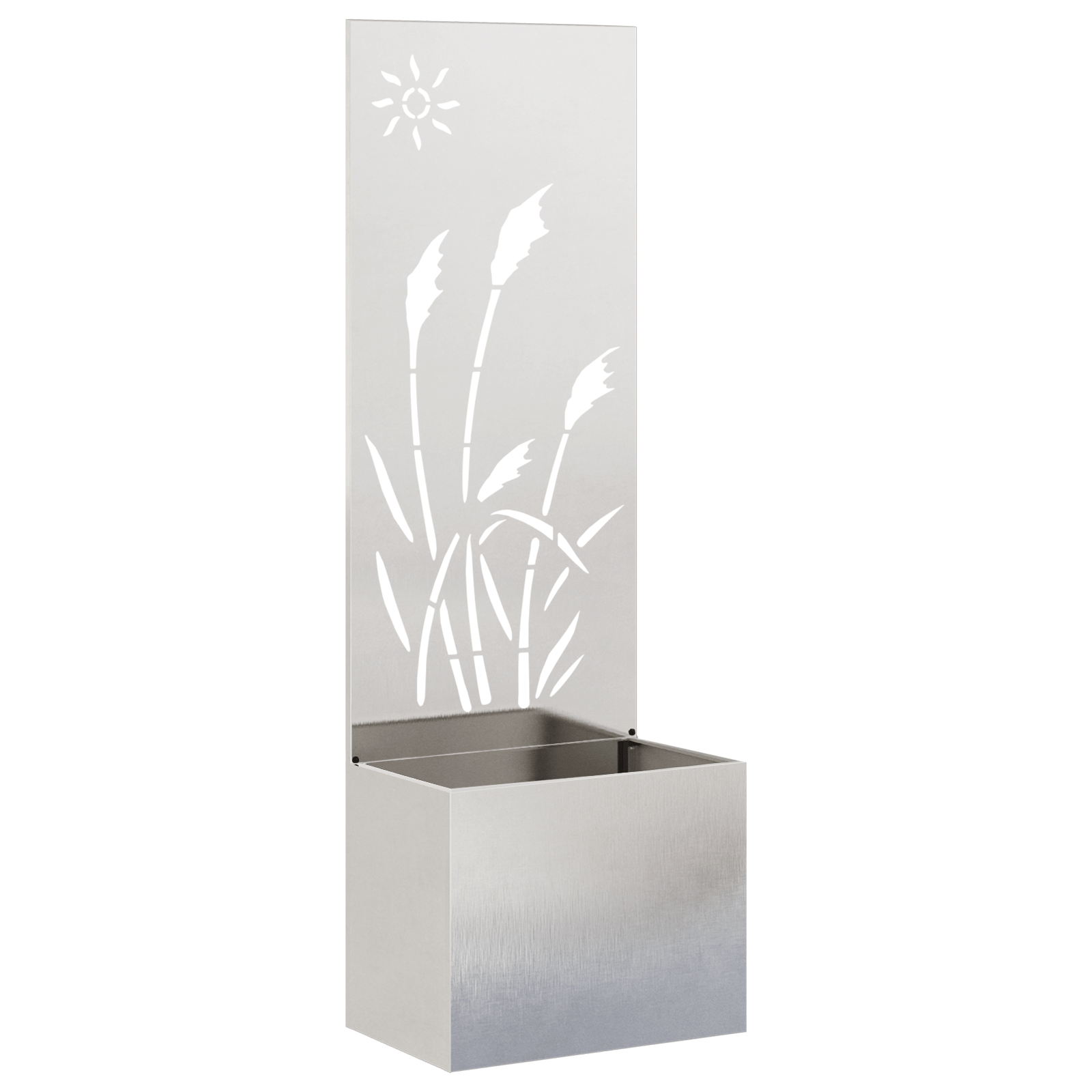 Ghiveci de Gradina cu Panou Decorativ Argintiu 50 x 140 cm — imaginea 2
