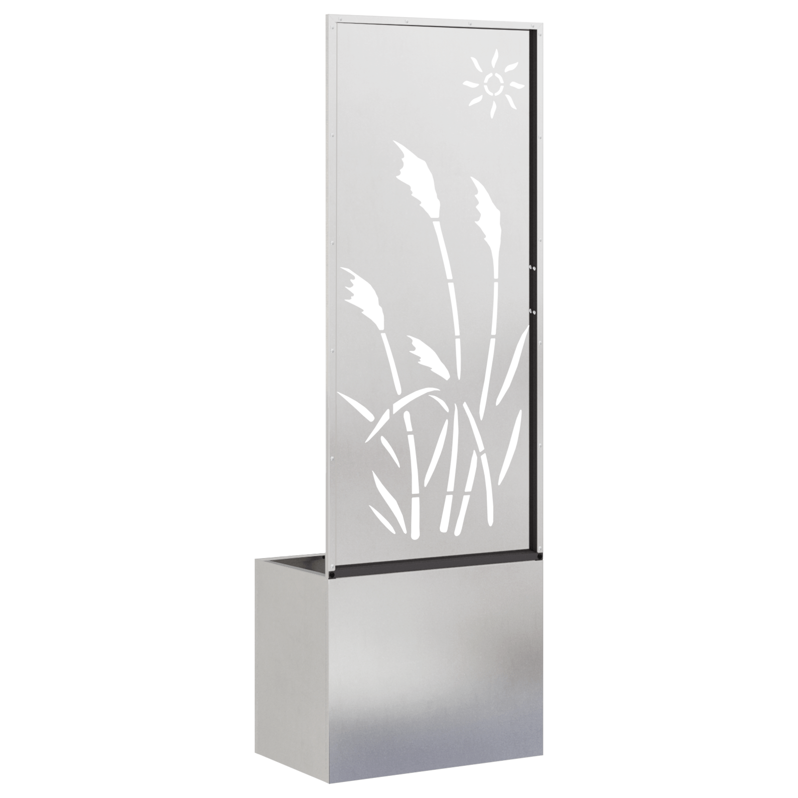 Ghiveci de Gradina cu Panou Decorativ Argintiu 50 x 140 cm — imaginea 7