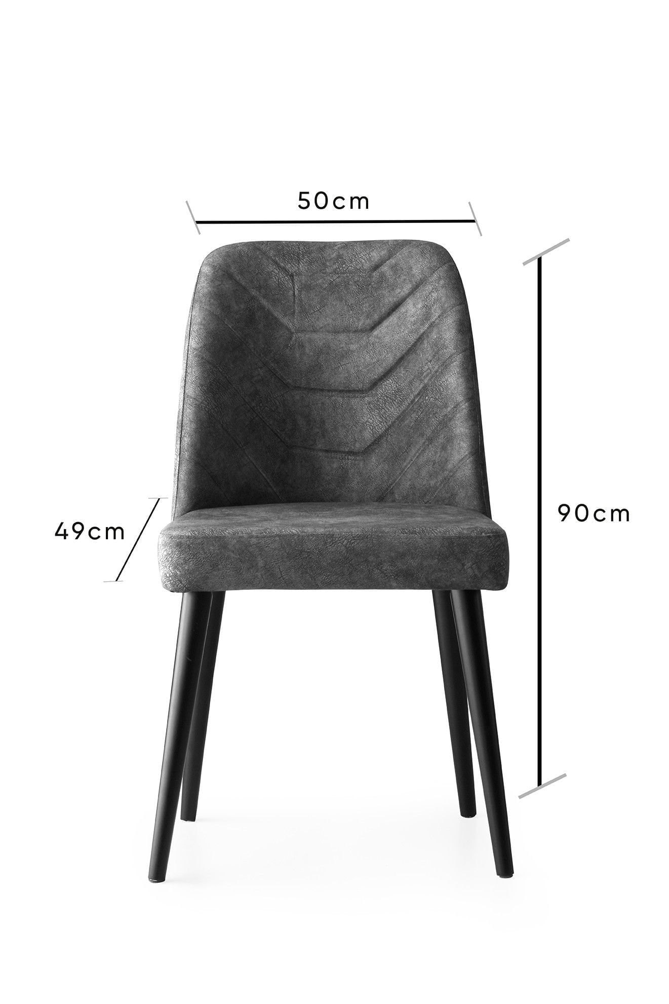Set scaune, Hanah Home, catifea, antracit, 50x49x90 cm, 2 bucati — imaginea 7