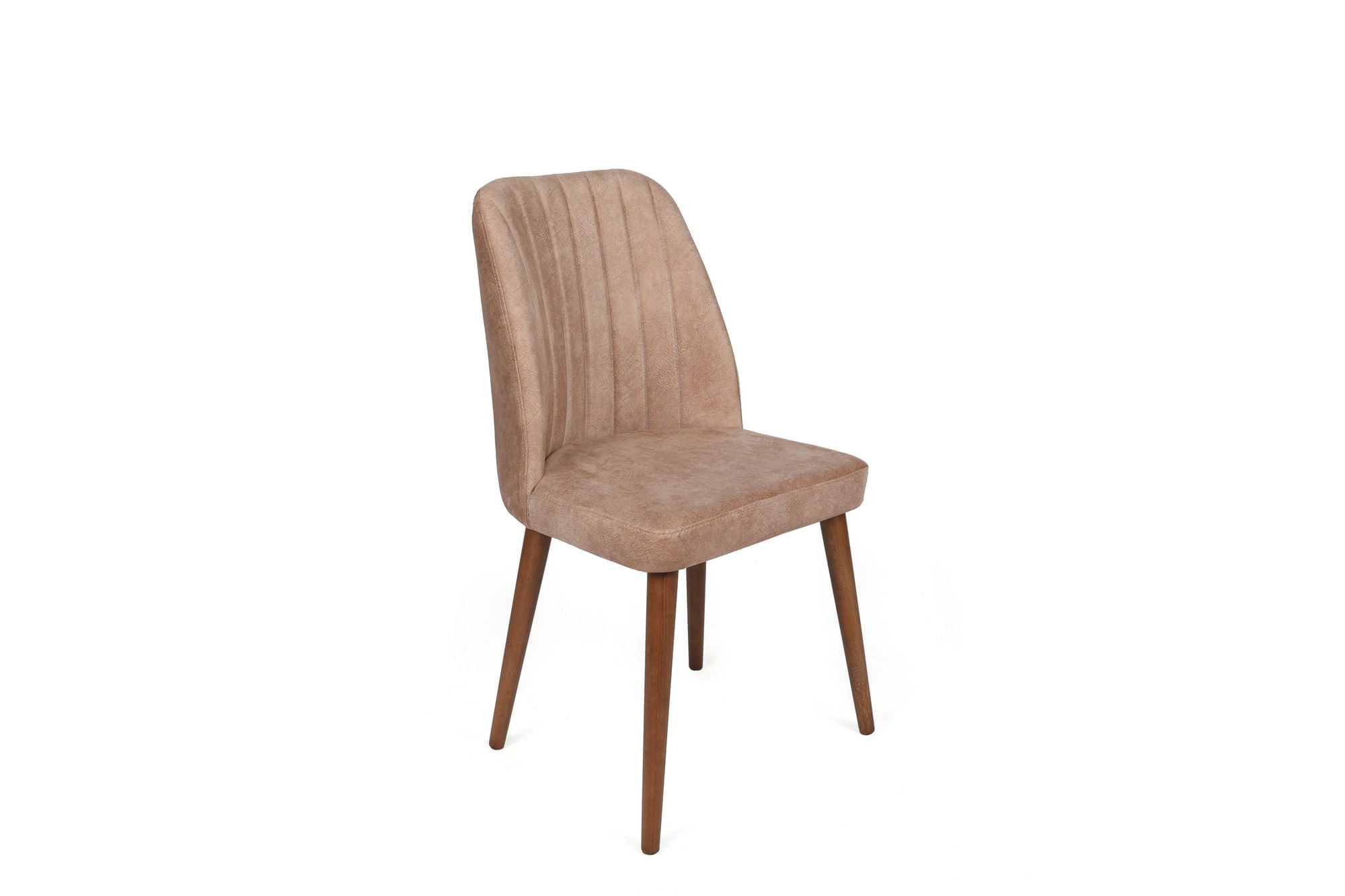 Set scaune, Hanah Home, catifea, bej si nuc, 50x49x90 cm — imaginea 2
