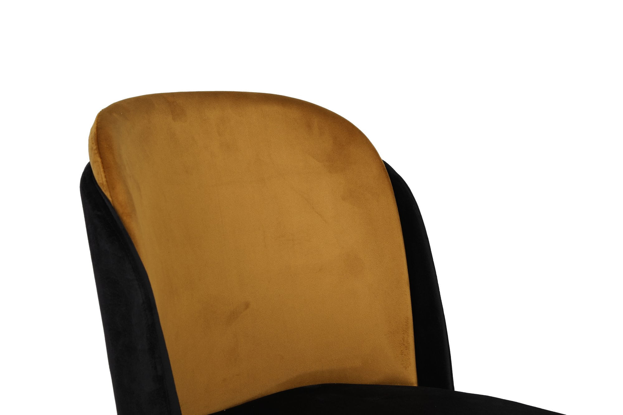Set scaune, Hanah Home, catifea, mustar si negru, metal, 54x55x86 cm, 2 bucati — imaginea 2