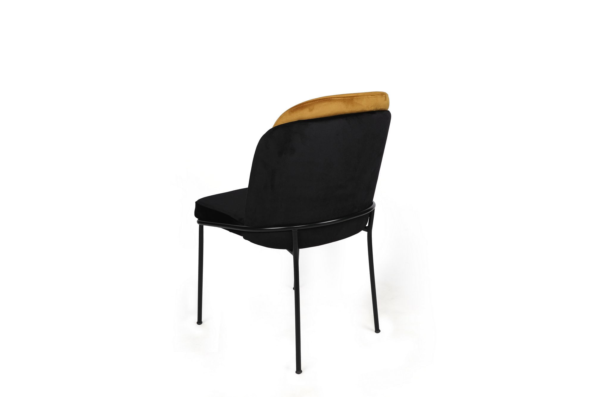 Set scaune, Hanah Home, catifea, mustar si negru, metal, 54x55x86 cm, 2 bucati — imaginea 3