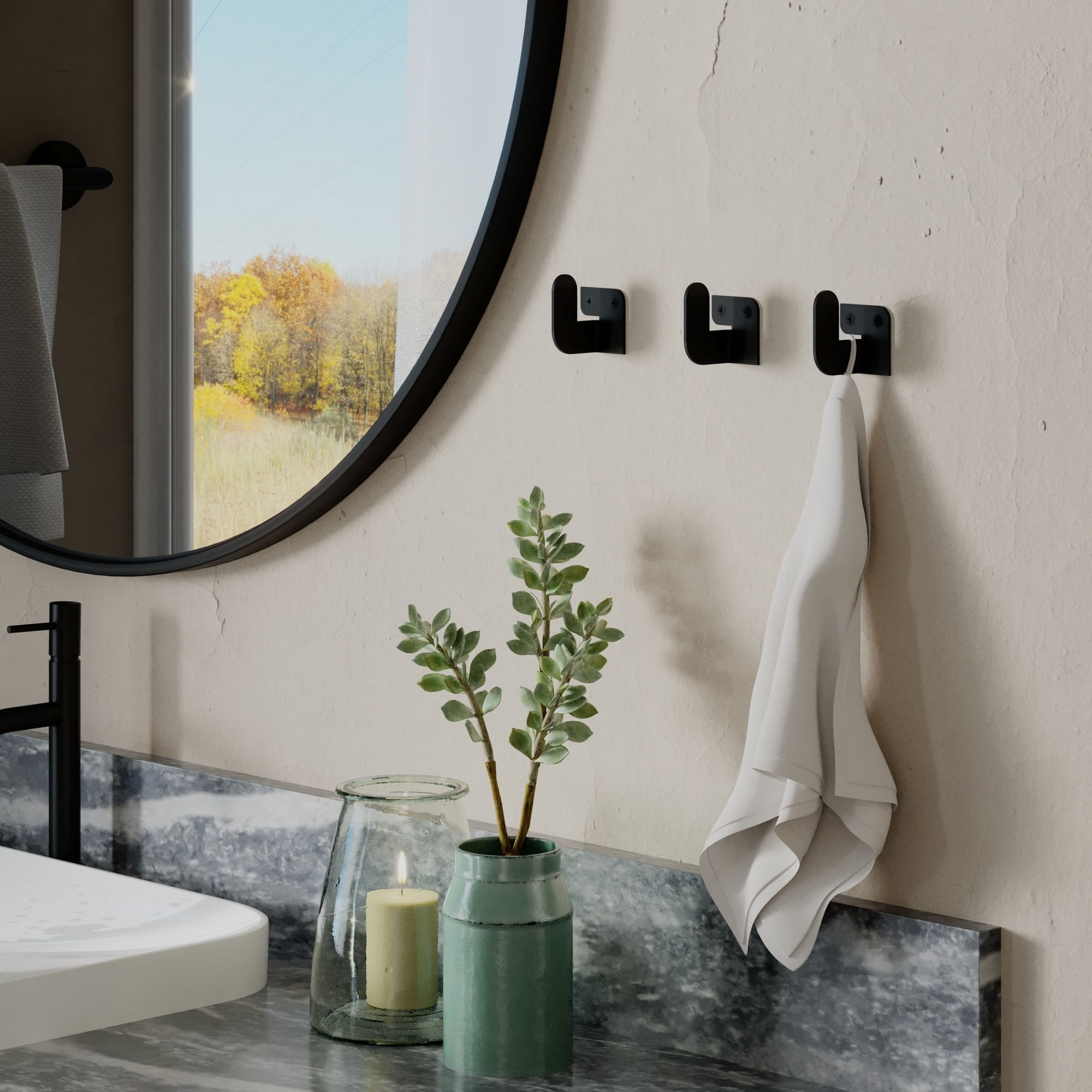 Cuiere, Wallxpert, metal, negru, 3,2x4,2x3,4 cm, set 3 bucati — imaginea 2