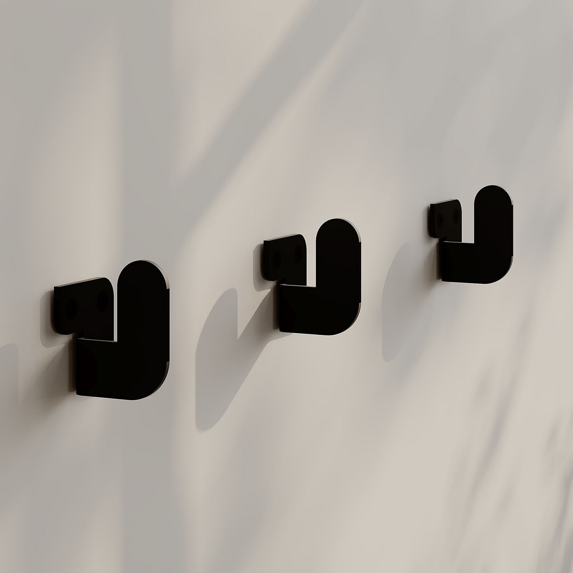 Cuiere, Wallxpert, metal, negru, 3,2x4,2x3,4 cm, set 3 bucati — imaginea 4