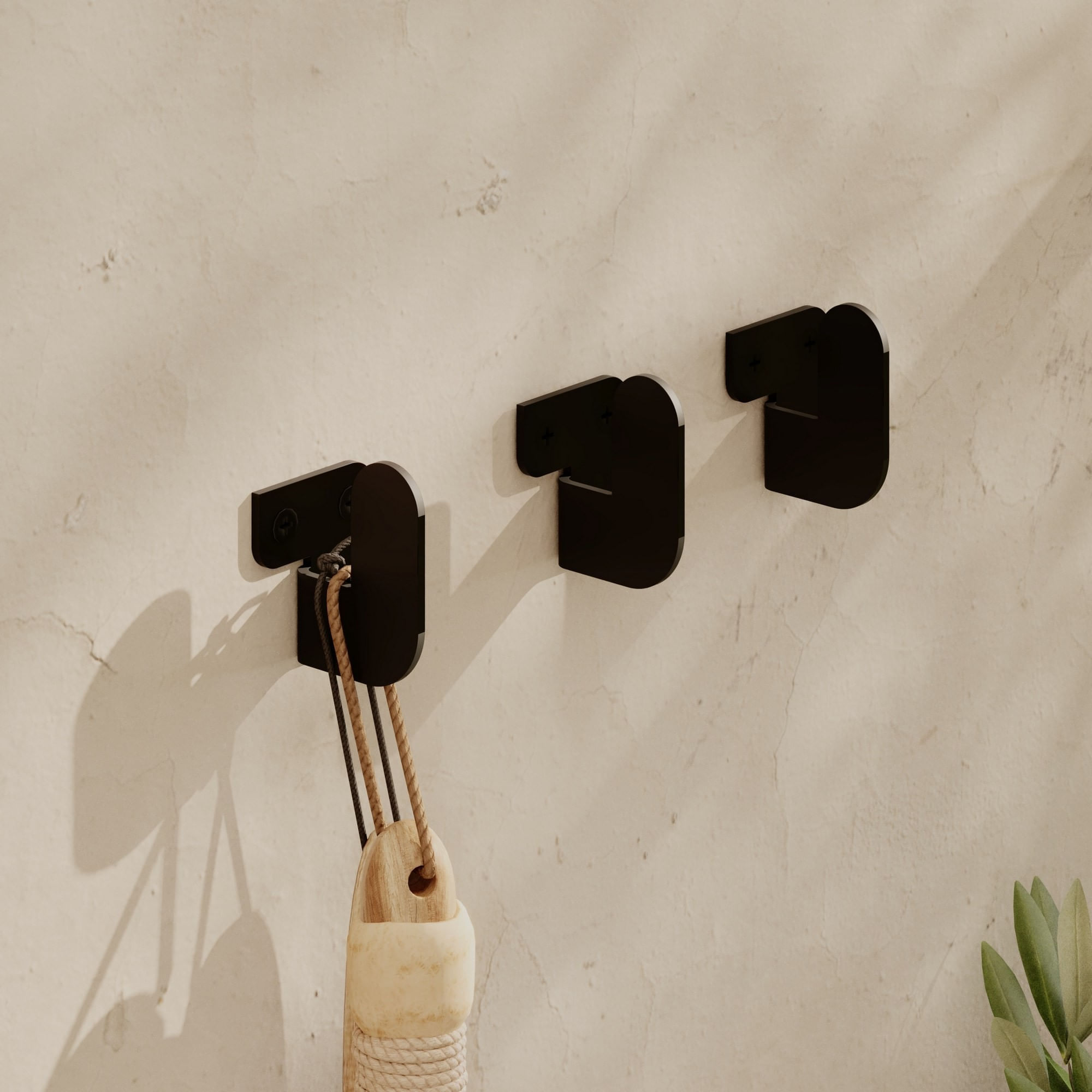 Cuiere, Wallxpert, metal, negru, 3,2x4,2x3,4 cm, set 3 bucati — imaginea 6