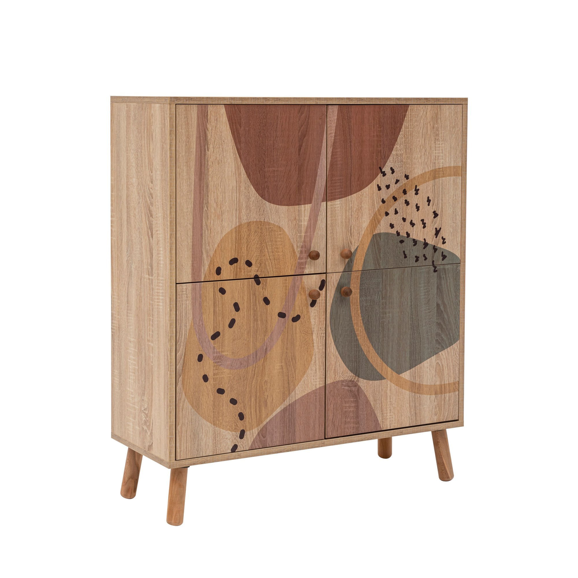 Set mobilier hol, Hanah Home, pal melaminat, sonoma si albastru inchis, 95x111x36 cm — imaginea 4