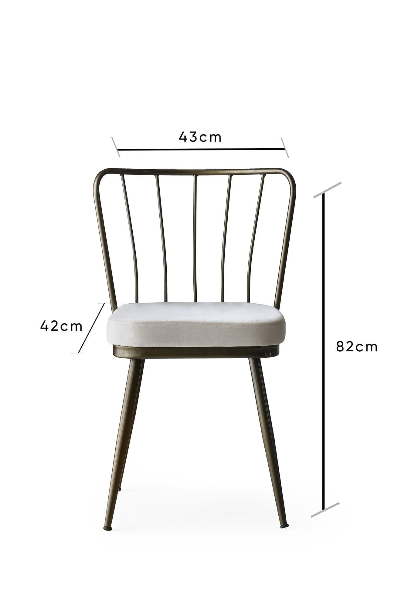 Set scaune, Hanah Home, metal, catifea, mink, 43x42x82 cm, 974NMB1189 — imaginea 7