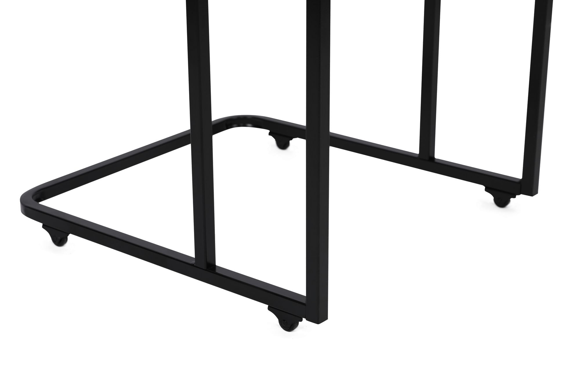 Set masute cuib, Hanah Home, metal si mdf, nuc si negru, 41x46x48.8 cm, 36x44x53.8 cm, 31x42x59 cm — imaginea 9