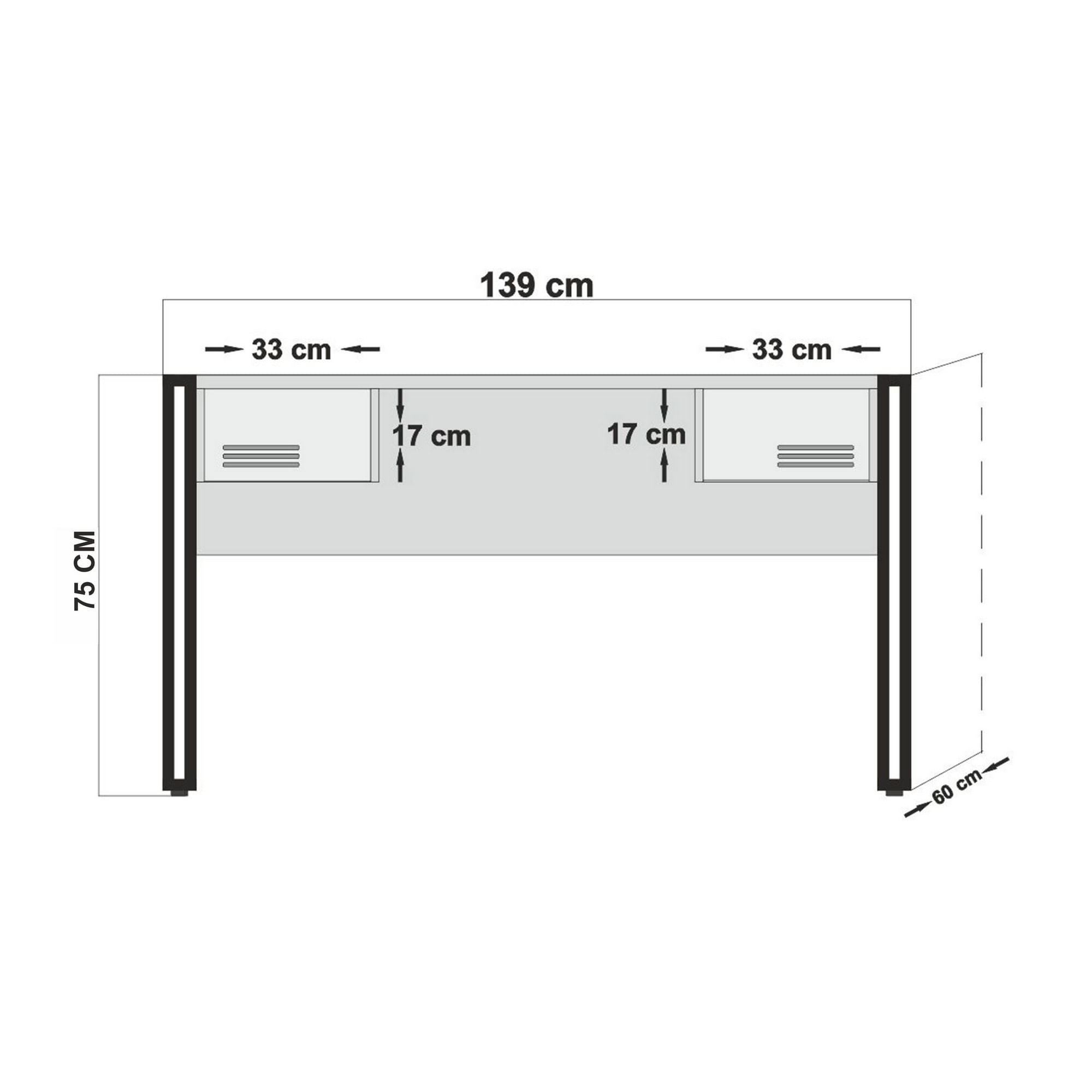 Set mobilier birou, Hanah Home, pal melaminat, pin atlantic si negru, birou 139x60x75 cm, raft 90x35x180 cm — imaginea 11
